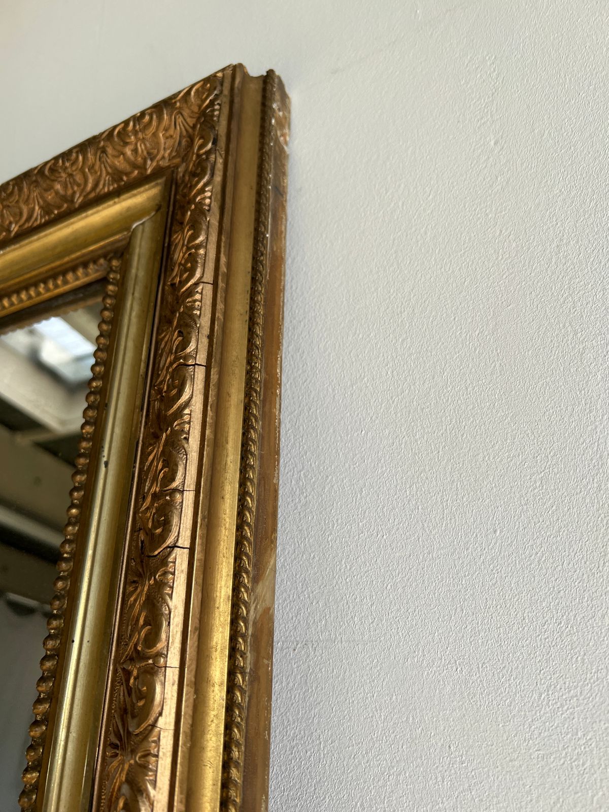 Grand miroir doré à frise H2m10 L:73cm