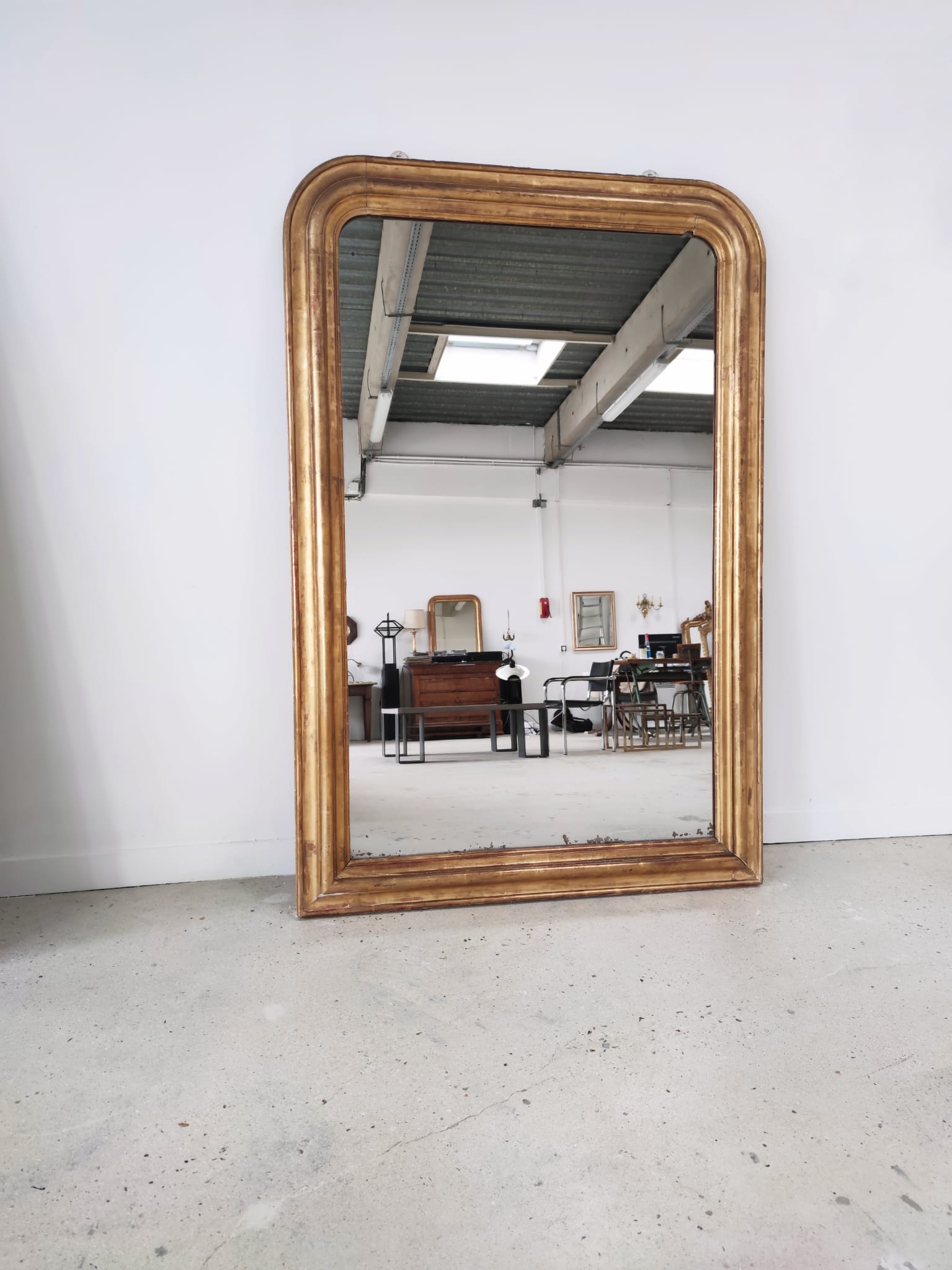 Grand miroir doré de style Louis Philippe H:1m66