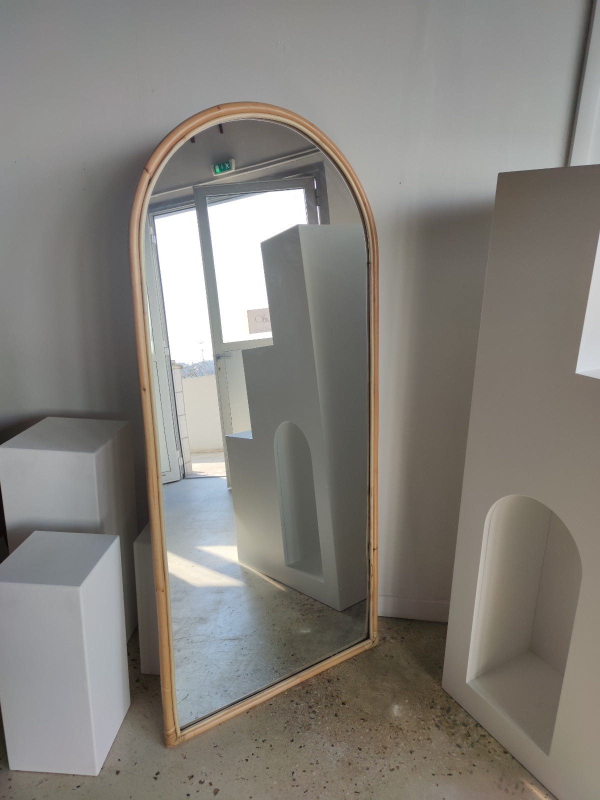 Miroir de pied en rotin 1m80 x 80cm