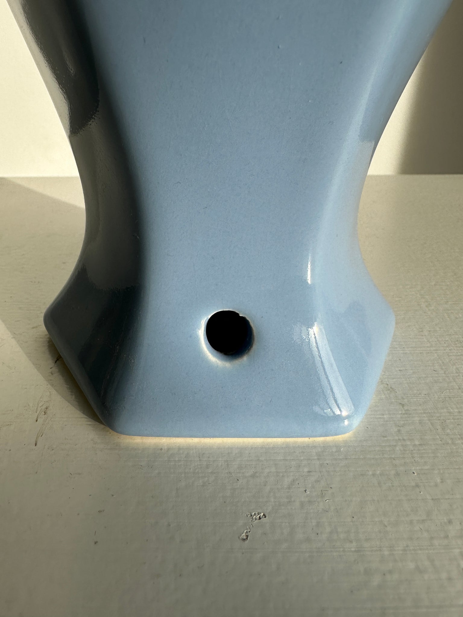 Pied de lampe en céramique violet bleu clair H:25cm