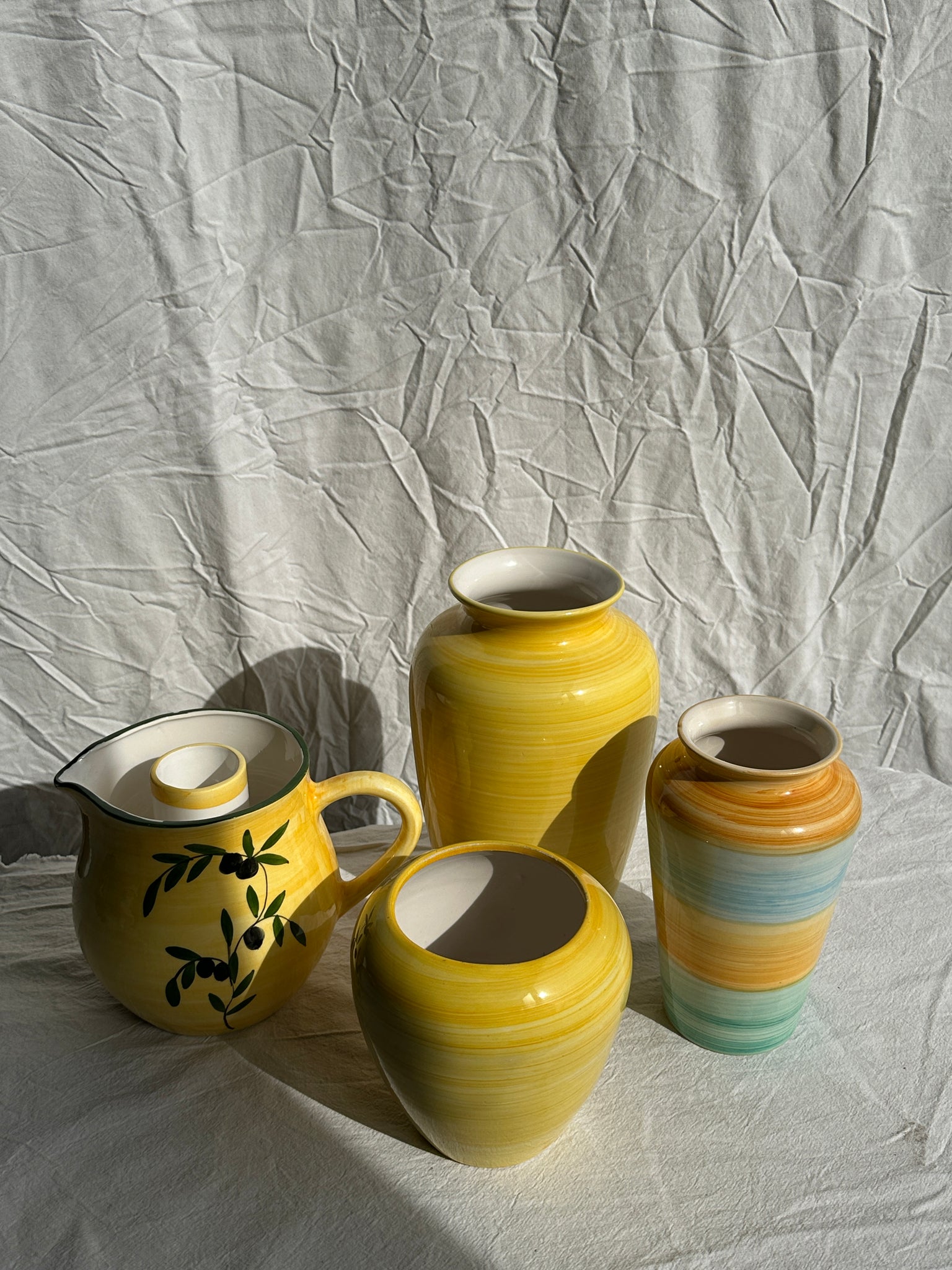 Grand vase jaune années 90