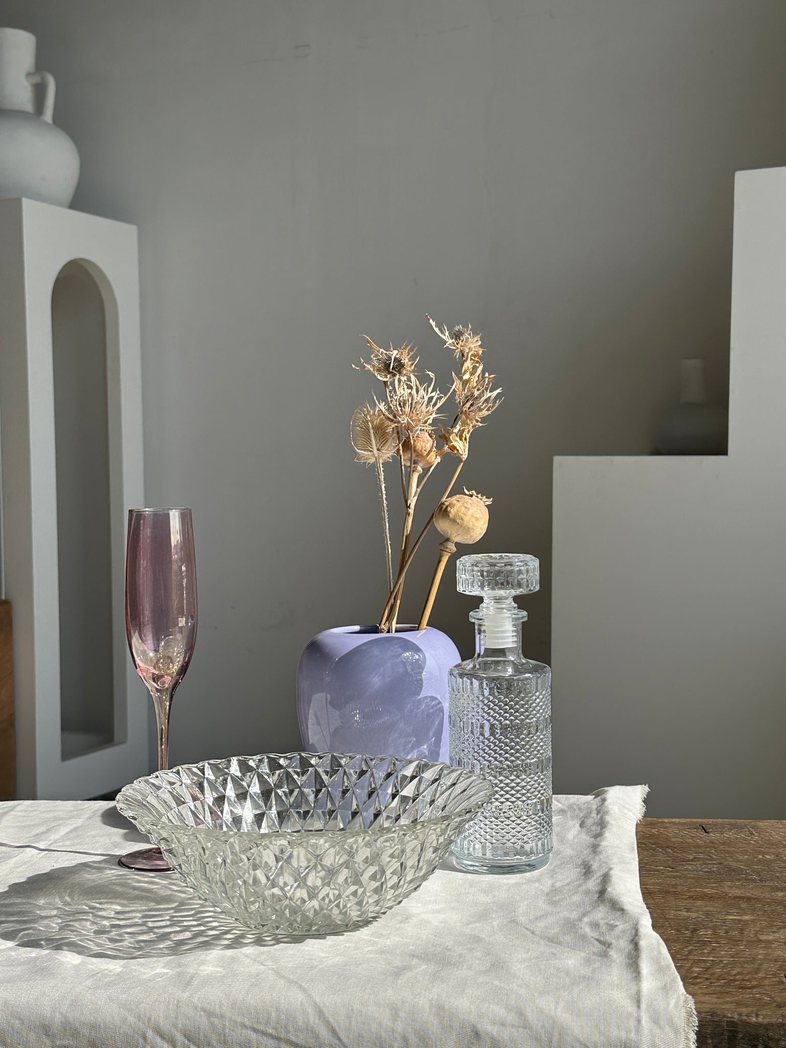 Vase violet oblong