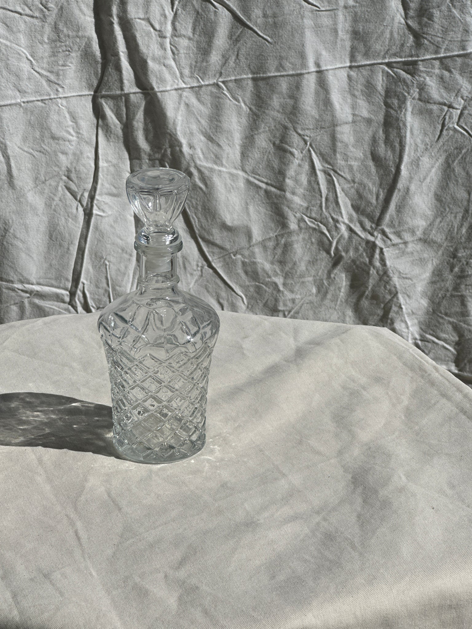 Petite carafe à whisky cylindrique en verre H:23