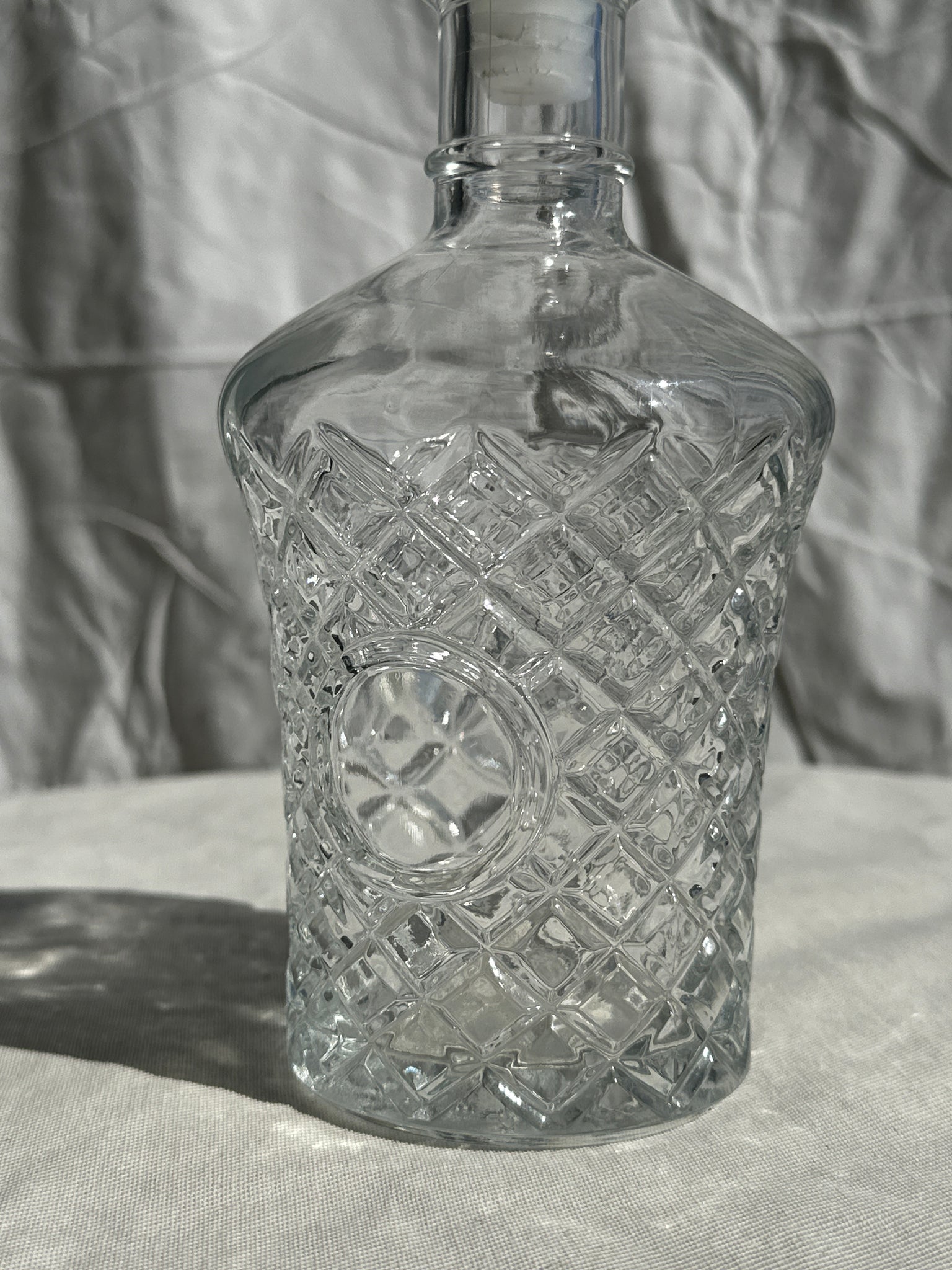 Petite carafe à whisky cylindrique en verre H:23