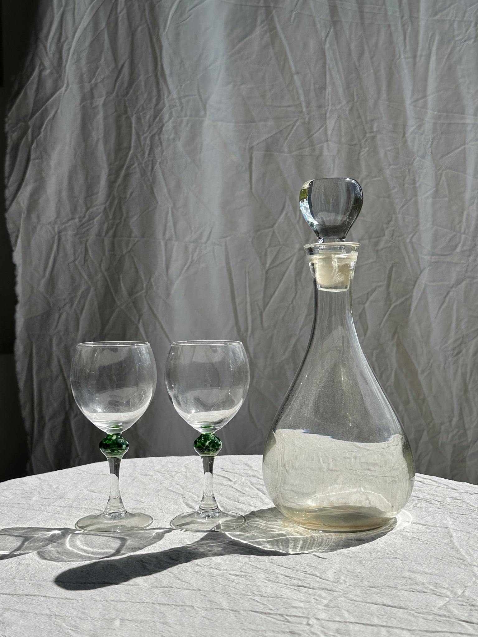 Carafe à décanter en verre lisse bouchon aplati