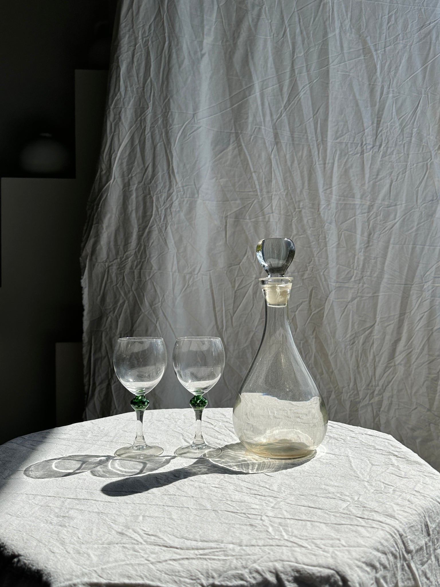 Carafe à décanter en verre lisse bouchon aplati