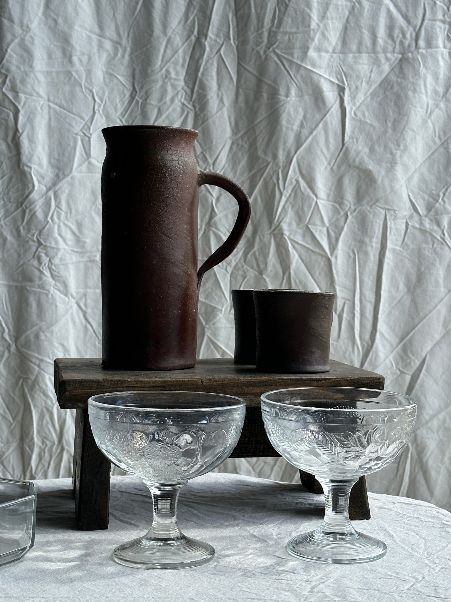 Ensemble de carafe et ses 6 mugs en terre cuite