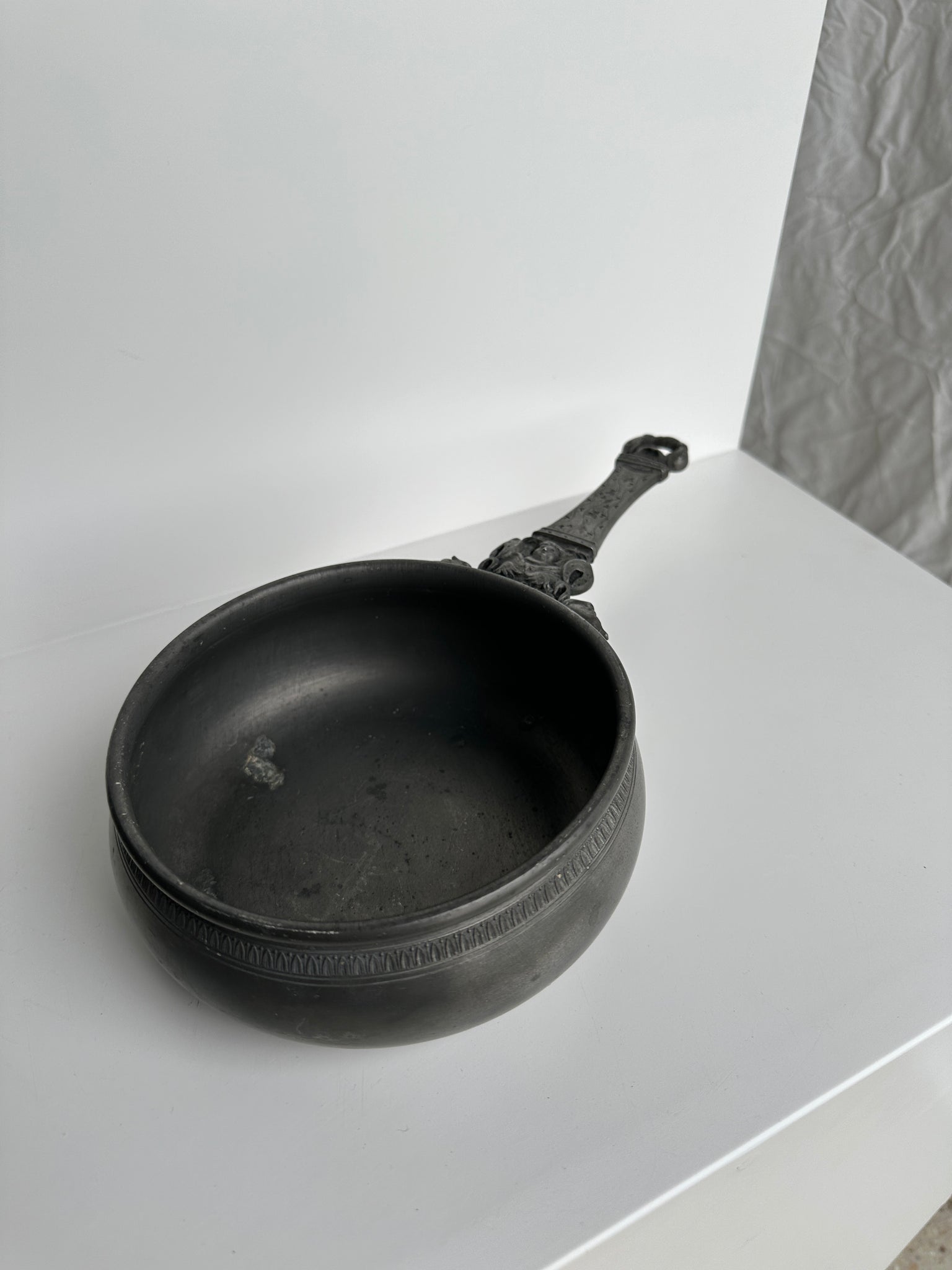 Petite casserole en étain, Louis Houzeaux 19e