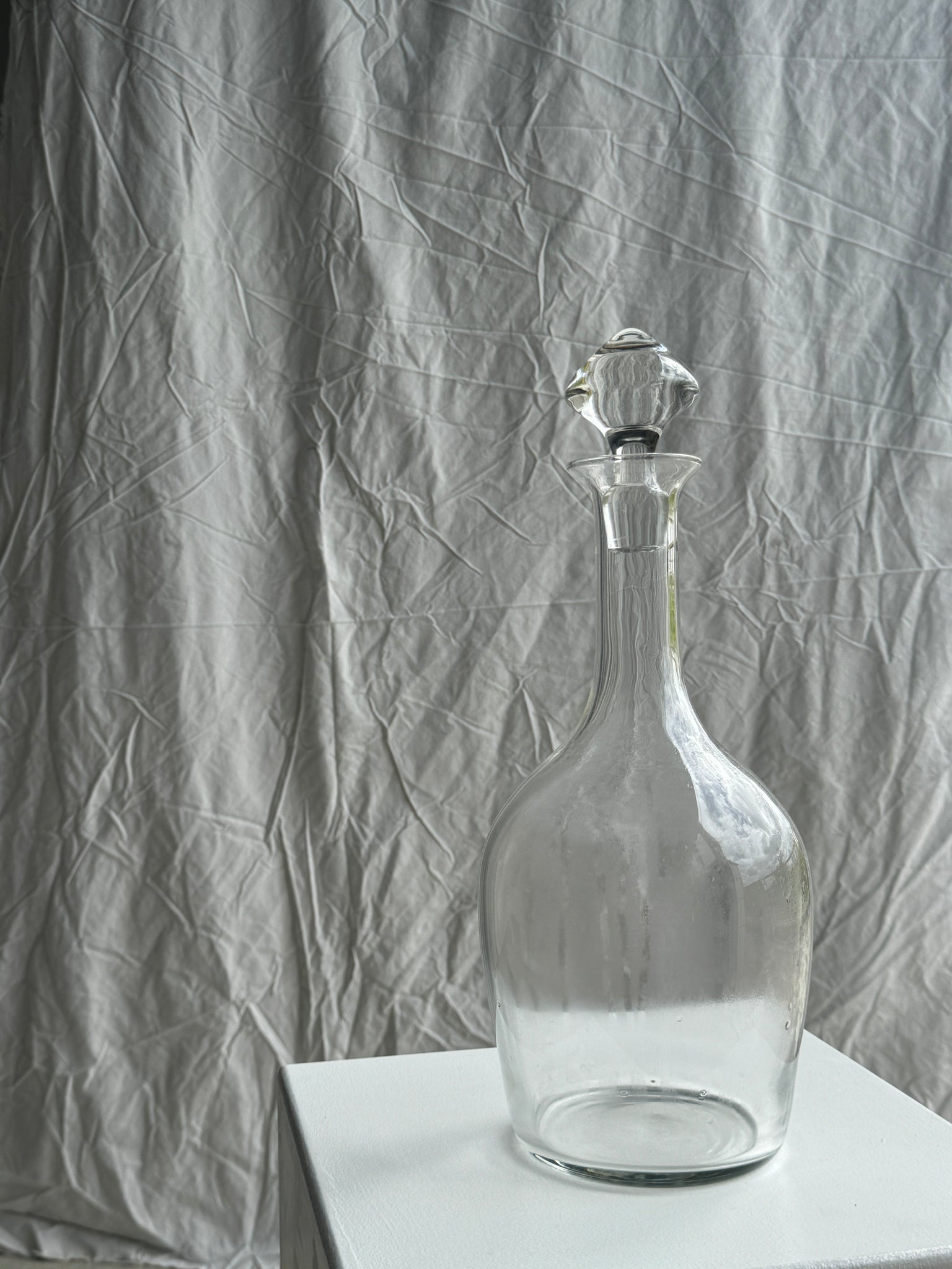 Très grande carafe en verre à décanter avec bouchon toupie H36