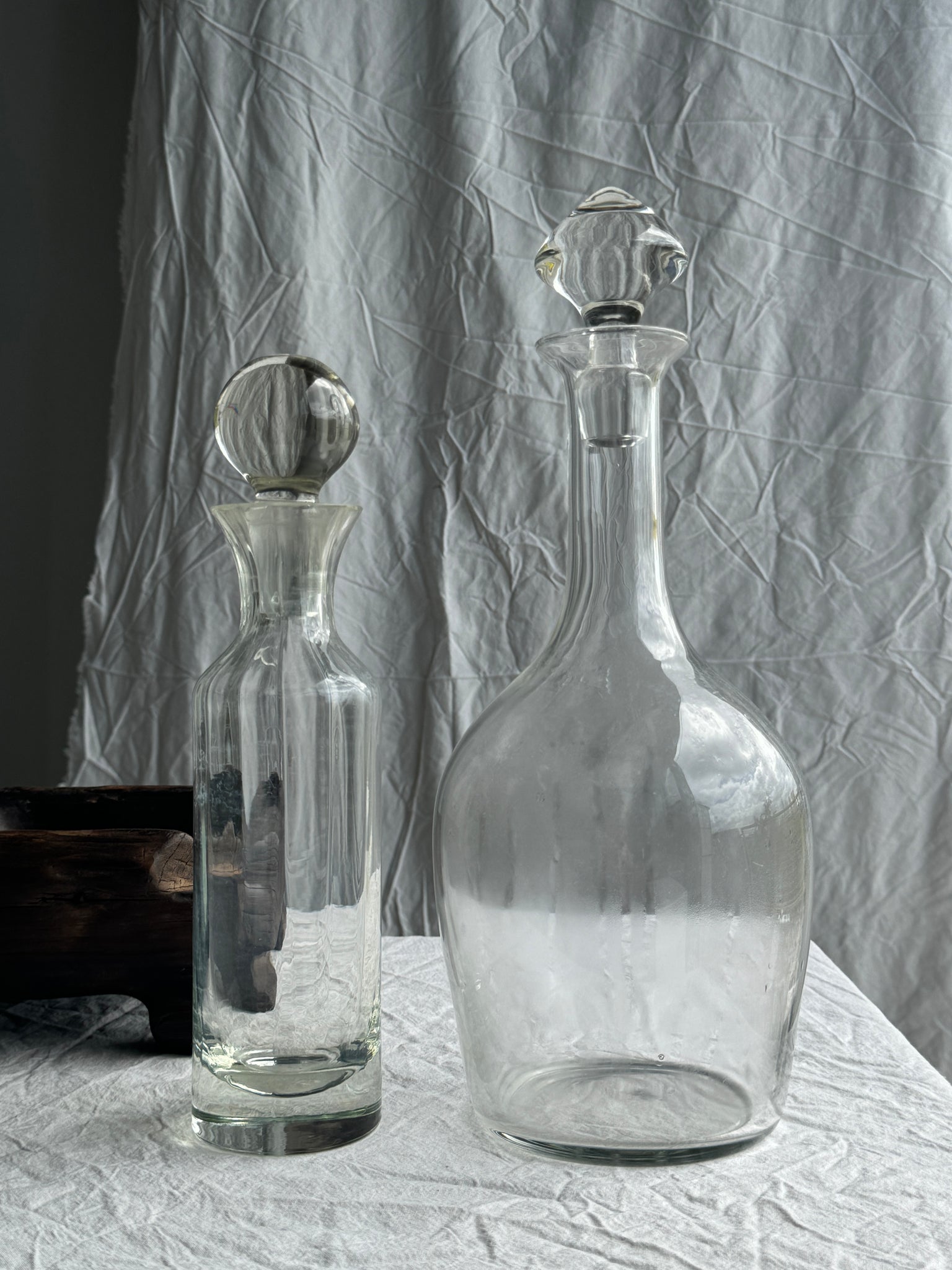 Très grande carafe en verre à décanter avec bouchon toupie H36