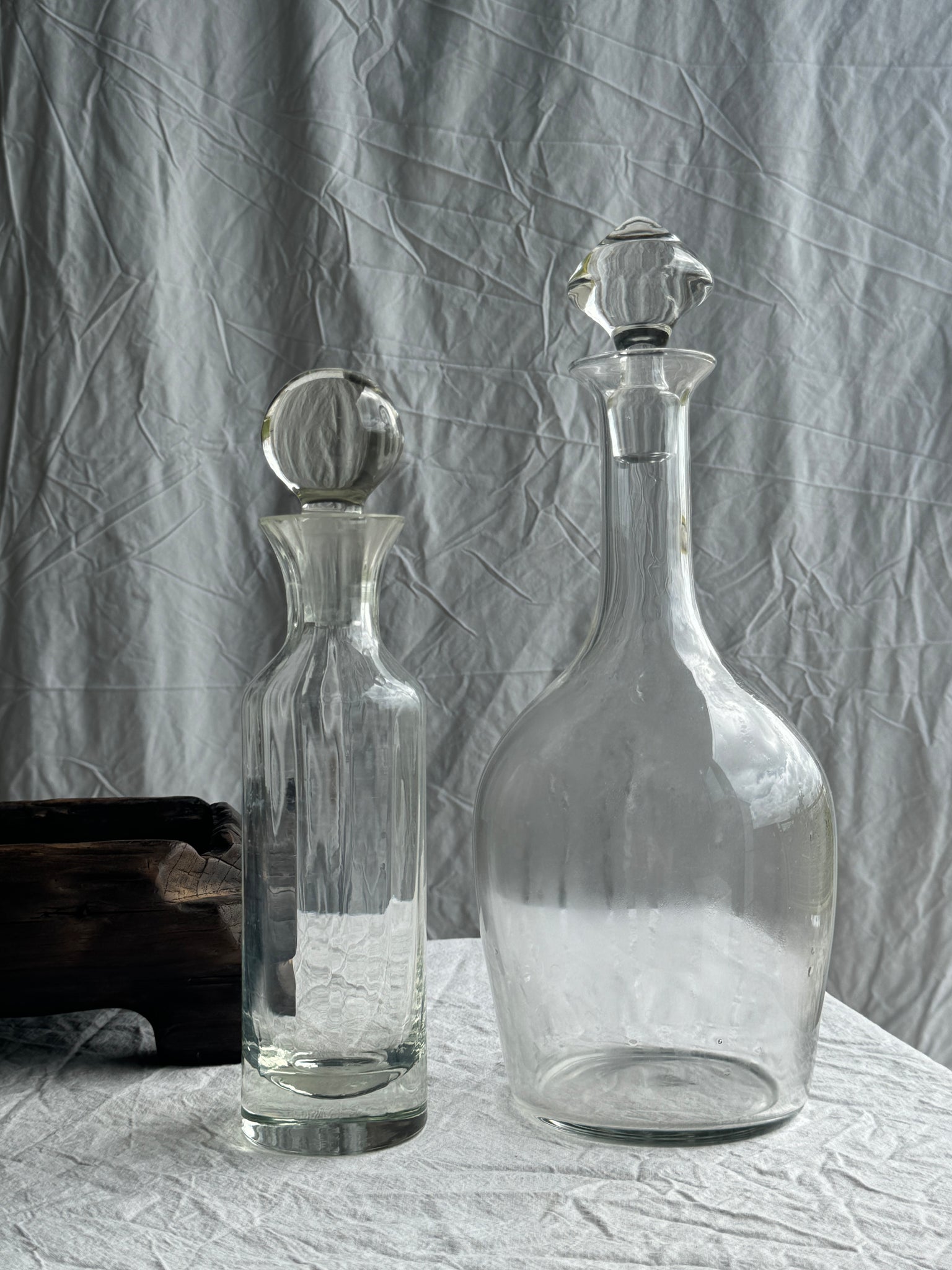 Très grande carafe en verre à décanter avec bouchon toupie H36