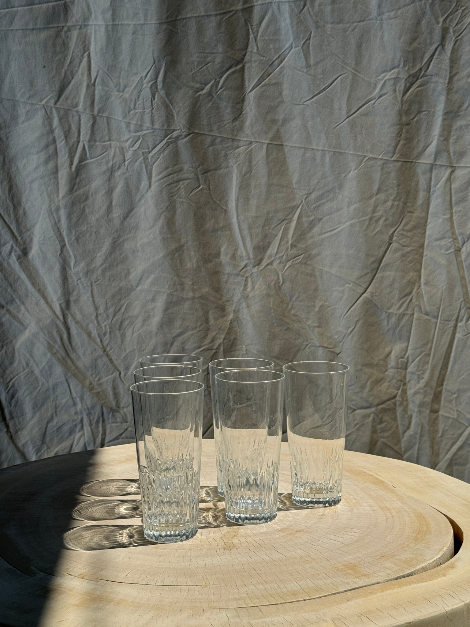 6 grands verres à orangeade en verre