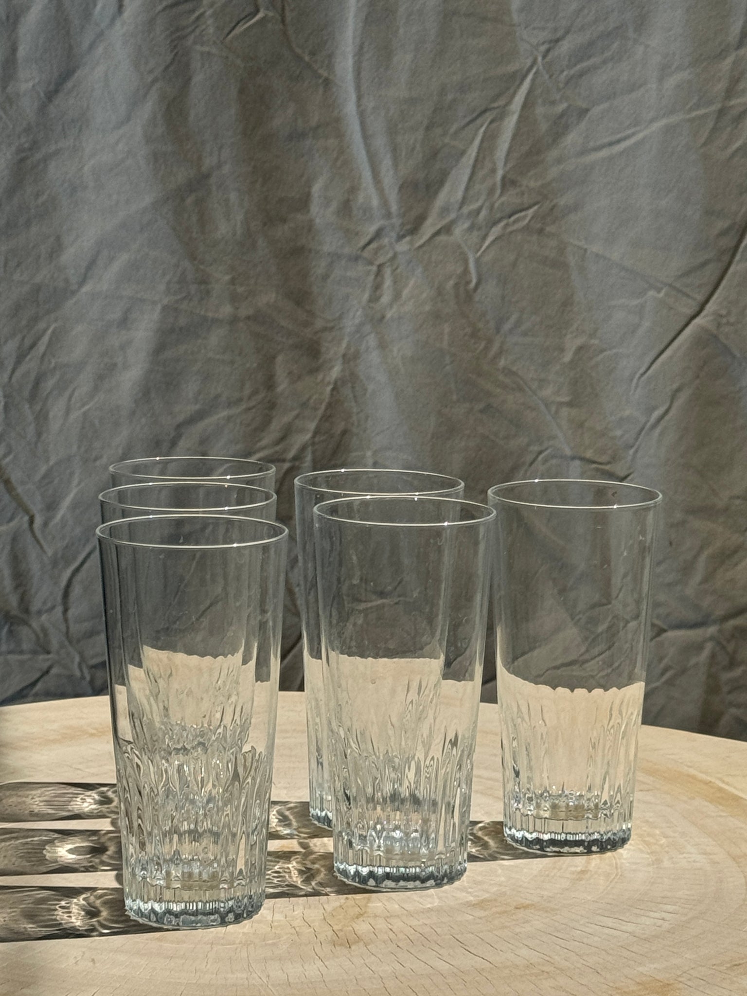 6 grands verres à orangeade en verre