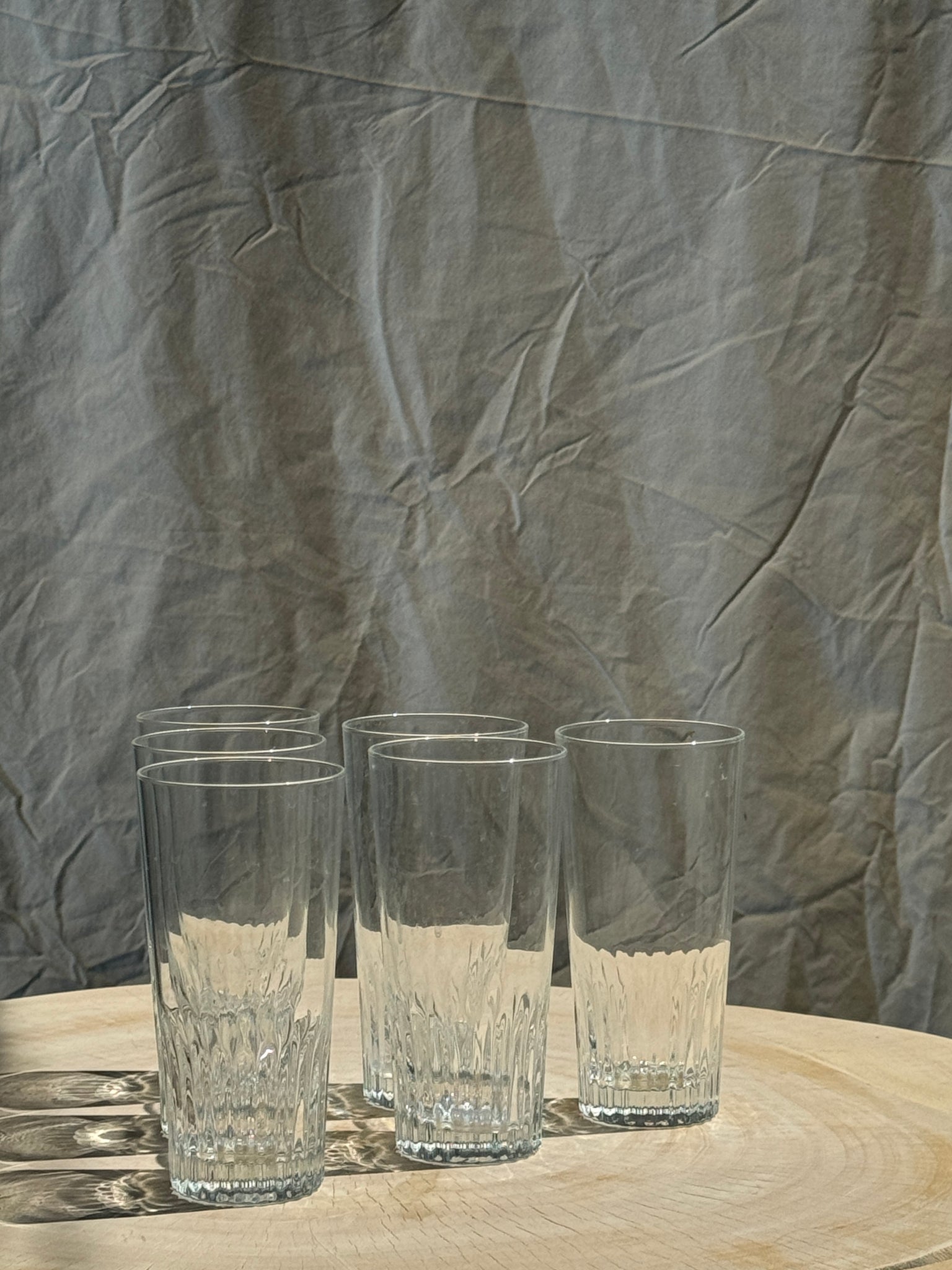 6 grands verres à orangeade en verre