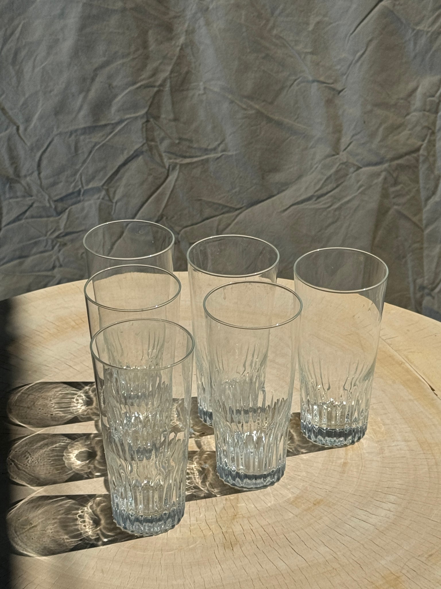 6 grands verres à orangeade en verre