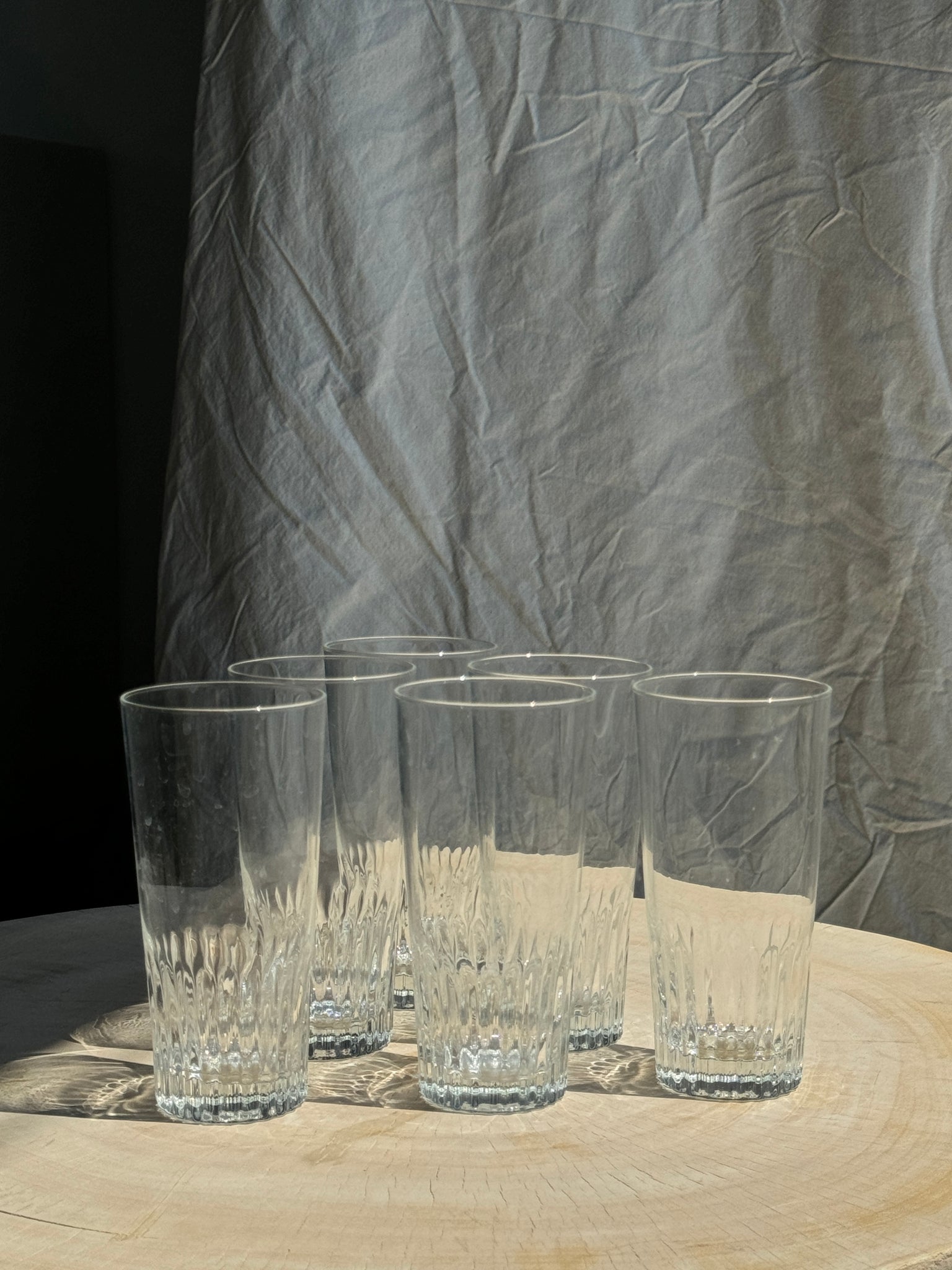 6 grands verres à orangeade en verre