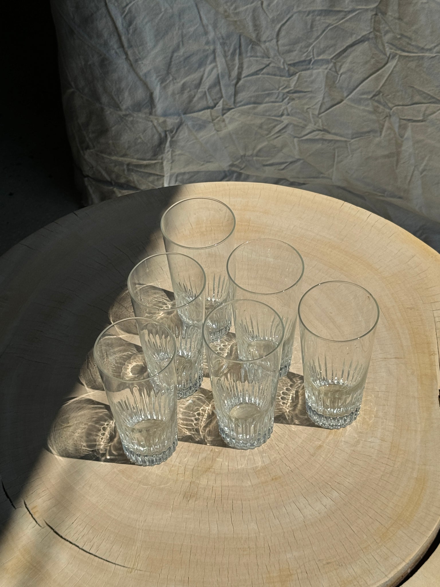 6 grands verres à orangeade en verre