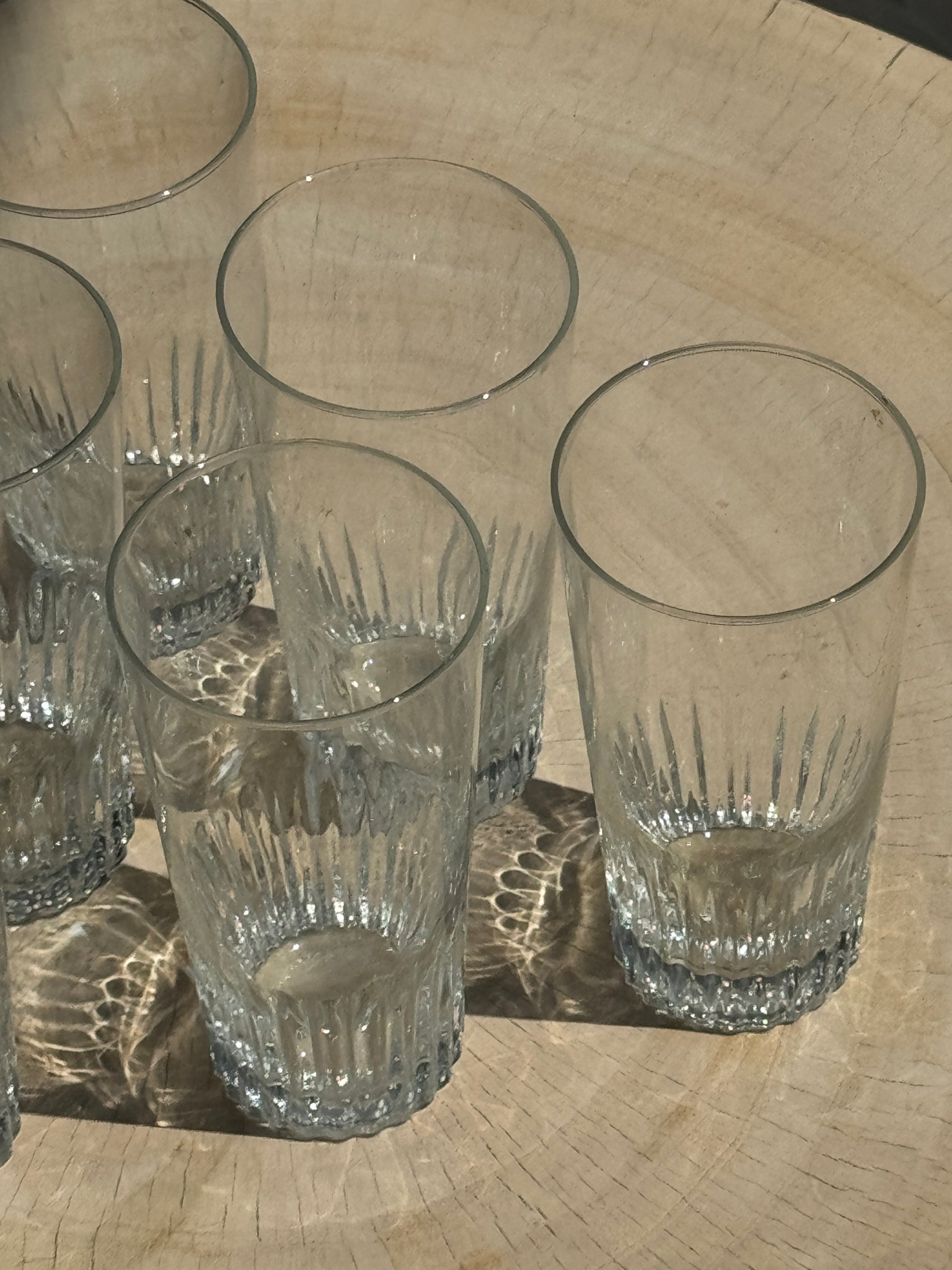 6 grands verres à orangeade en verre