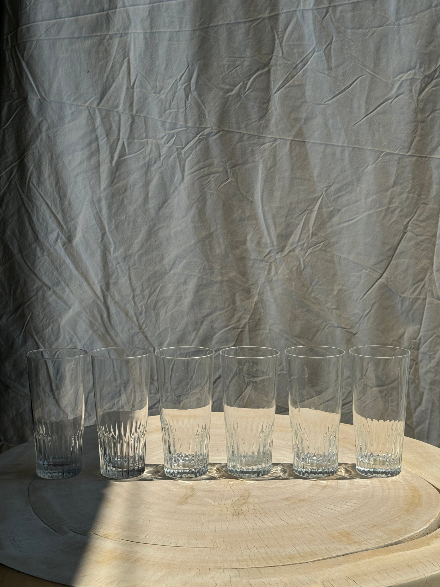 6 grands verres à orangeade en verre