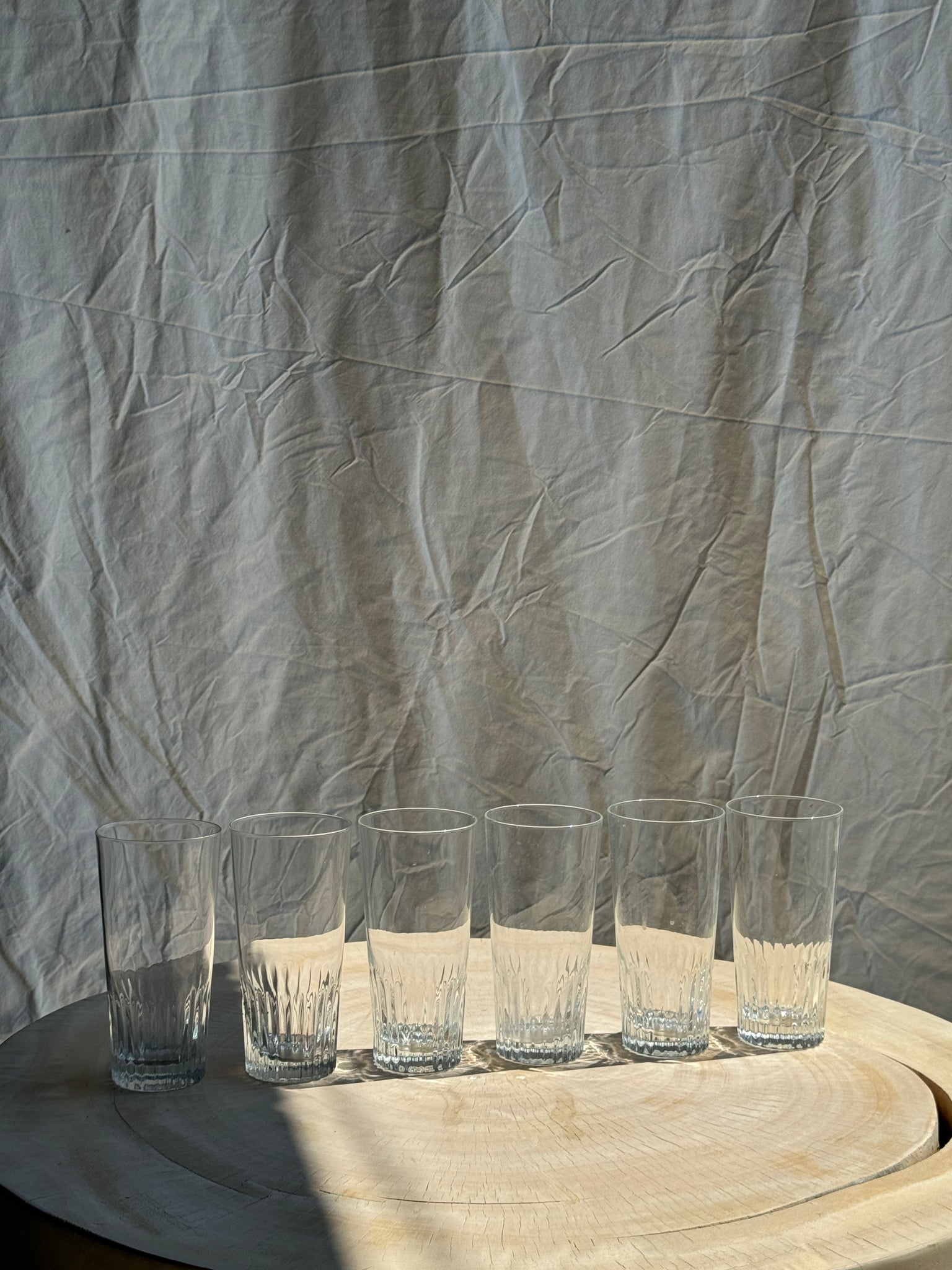 6 grands verres à orangeade en verre