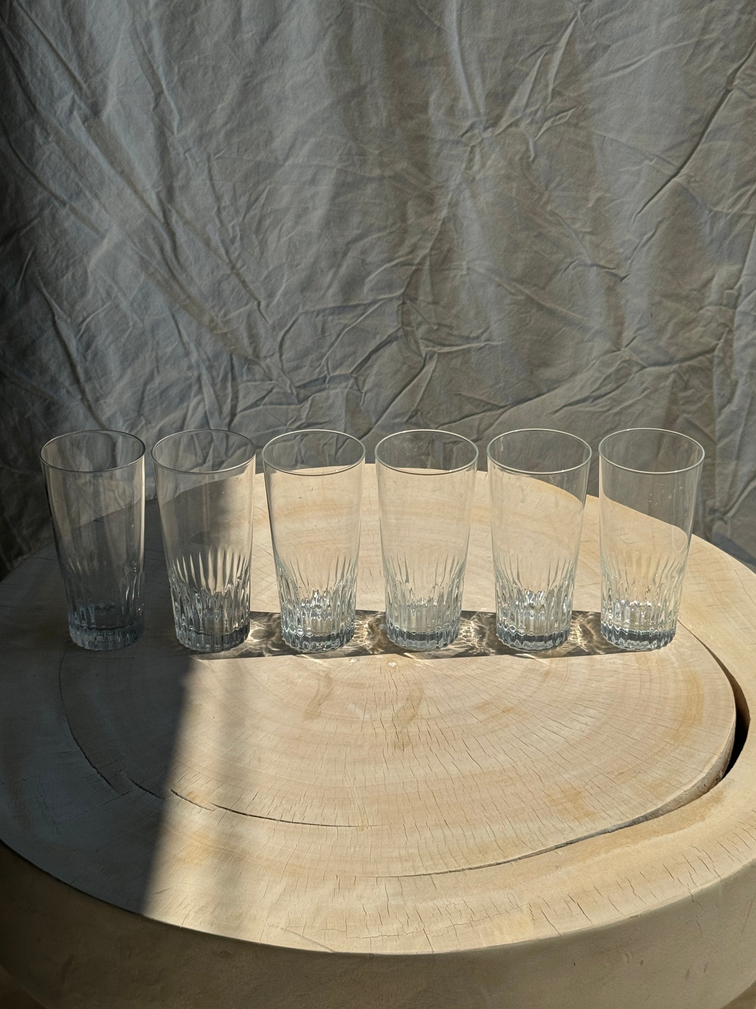 6 grands verres à orangeade en verre