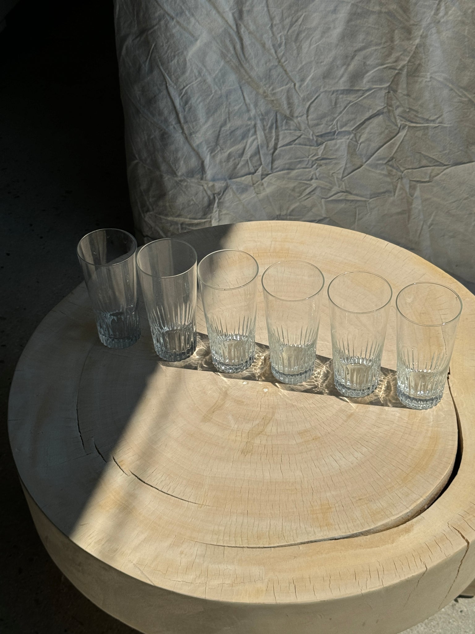 6 grands verres à orangeade en verre