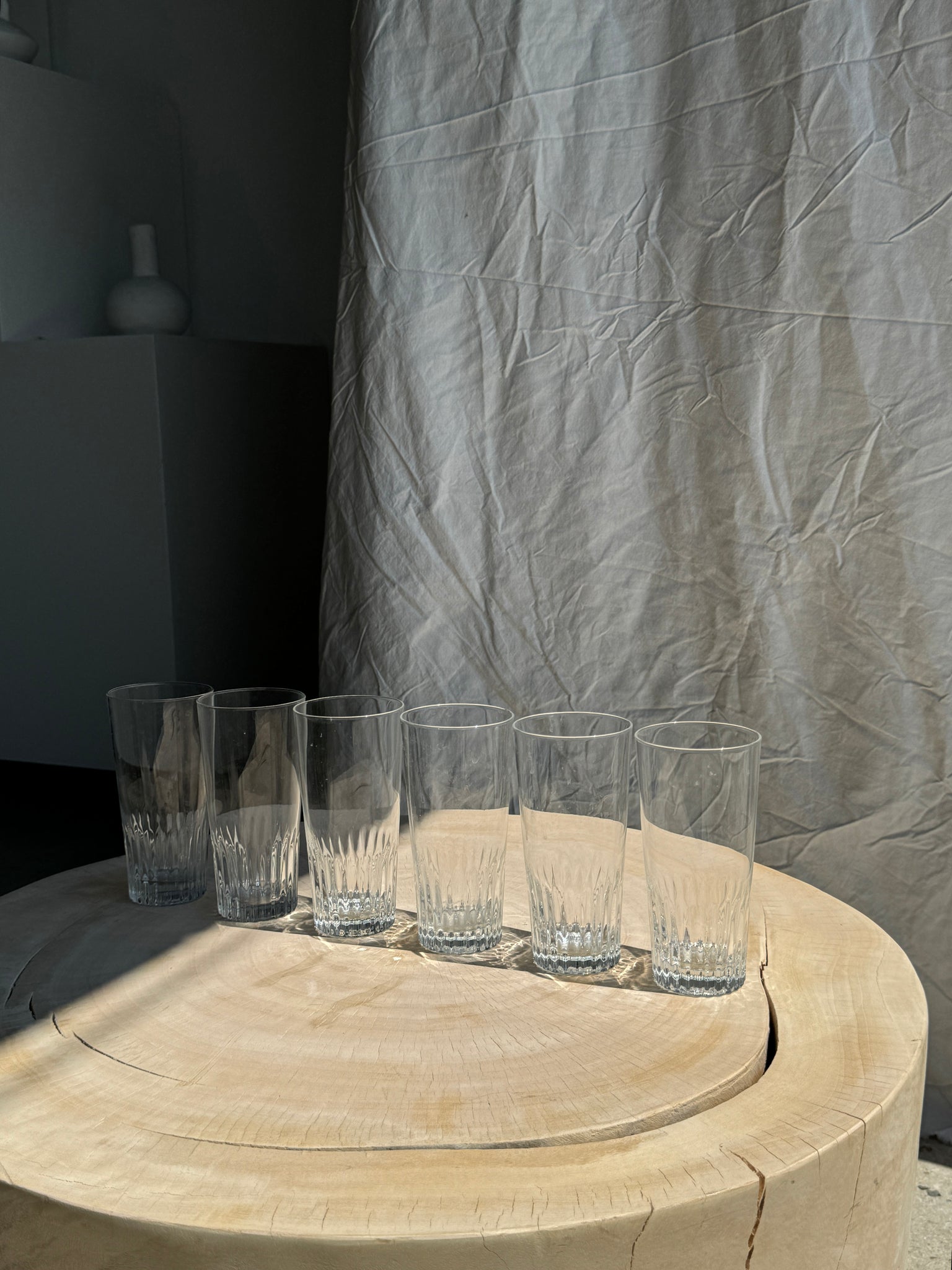 6 grands verres à orangeade en verre