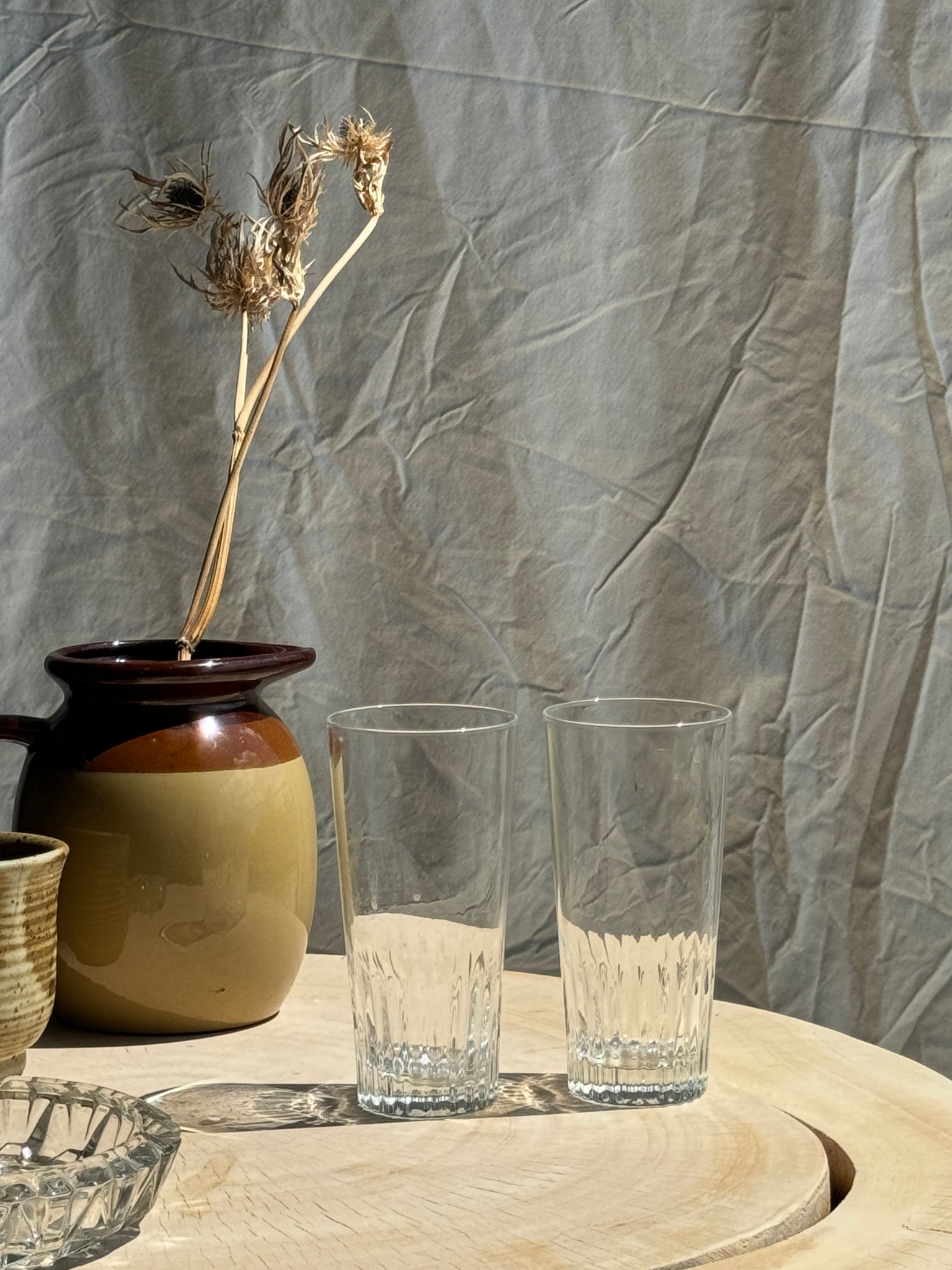 6 grands verres à orangeade en verre