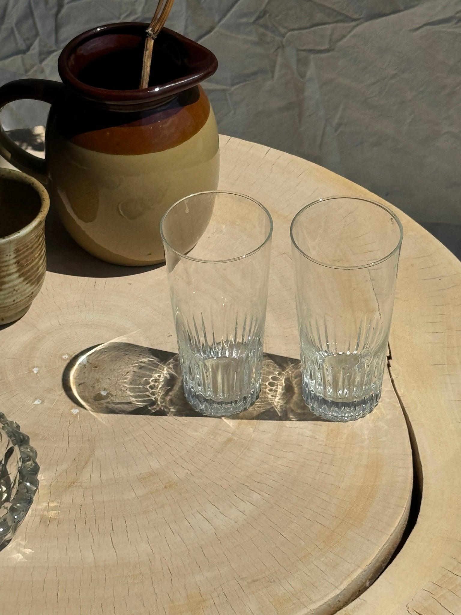 6 grands verres à orangeade en verre