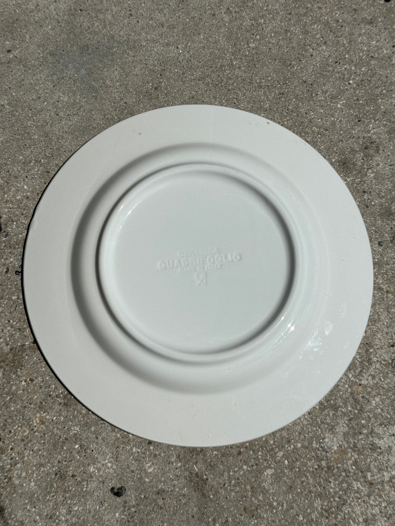 Lot de 12 assiettes rayées jaunes italiennes