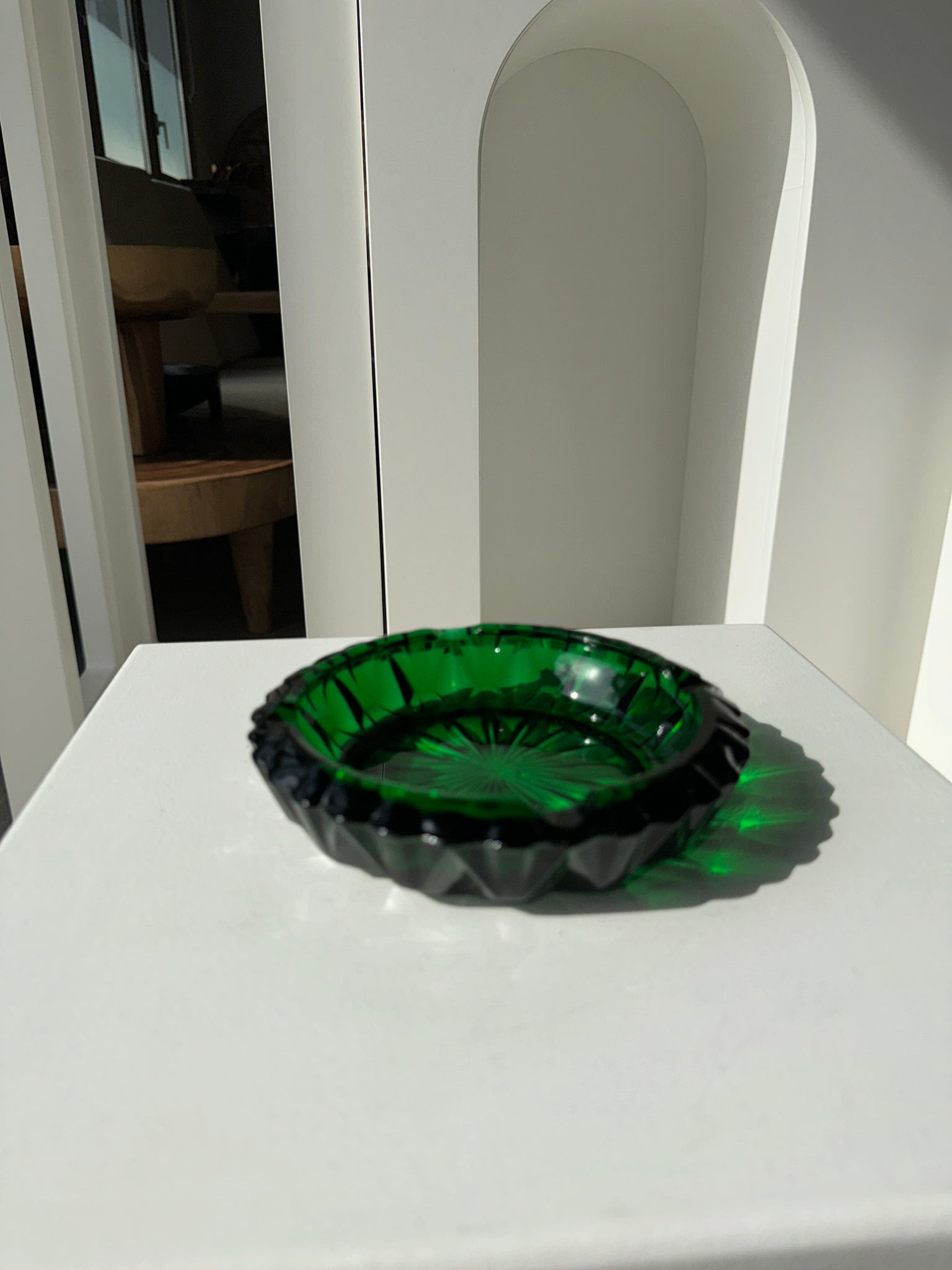 Cendrier vert en verre D15