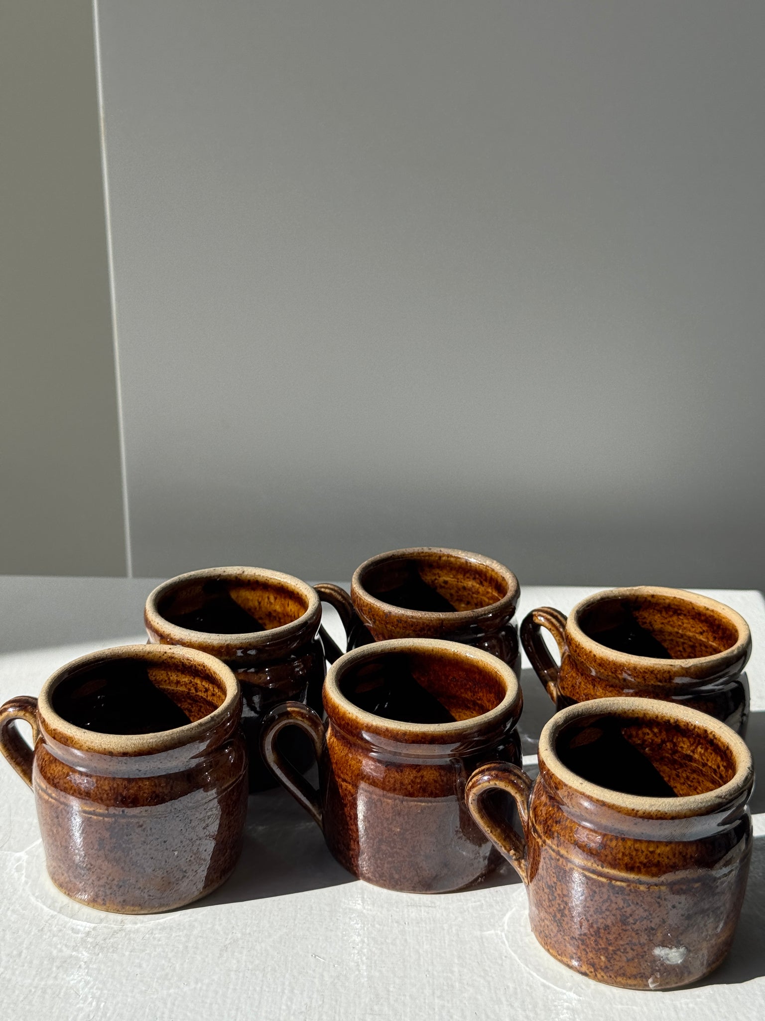 6 tasses à café marron glacé