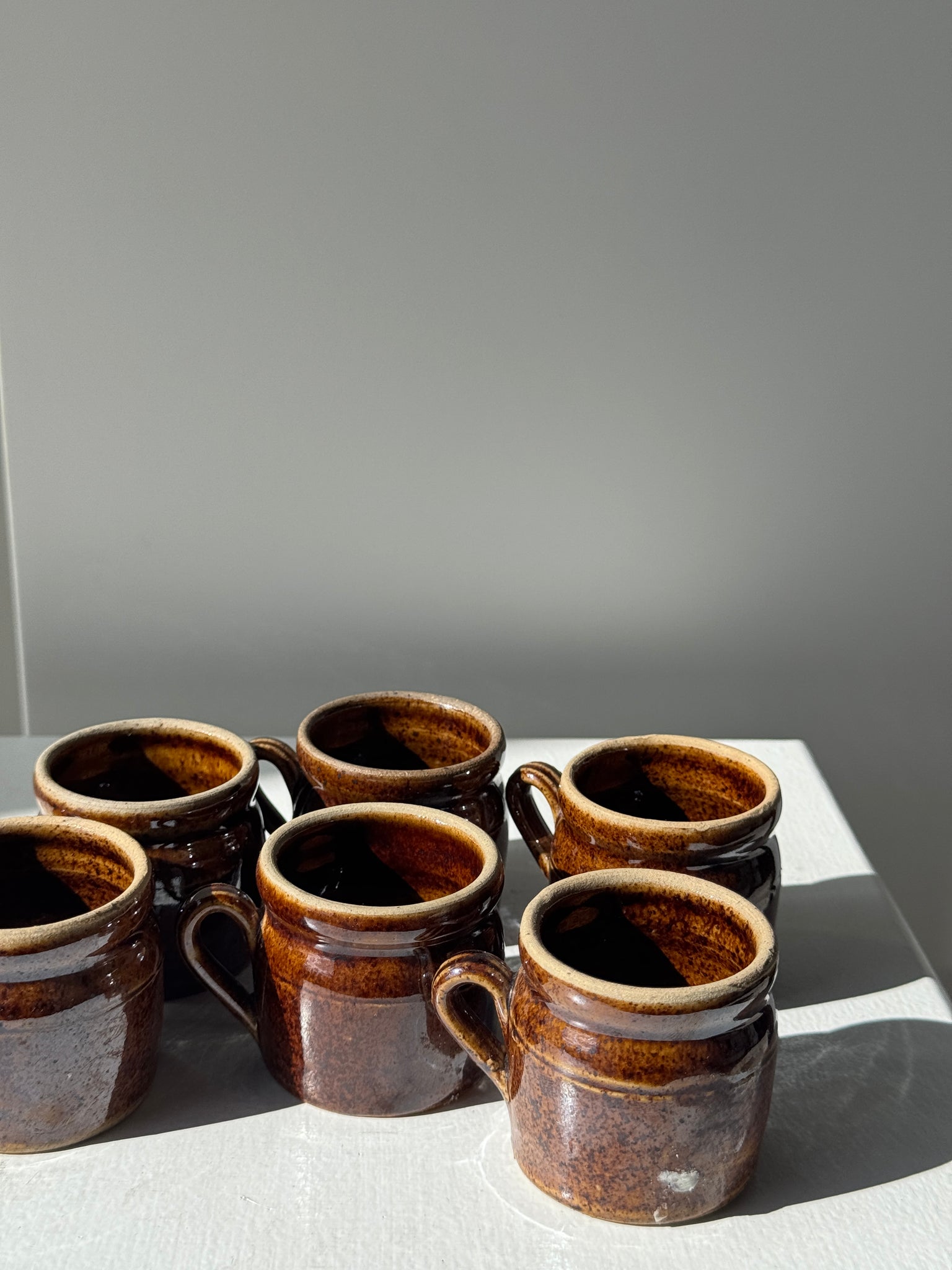 6 tasses à café marron glacé