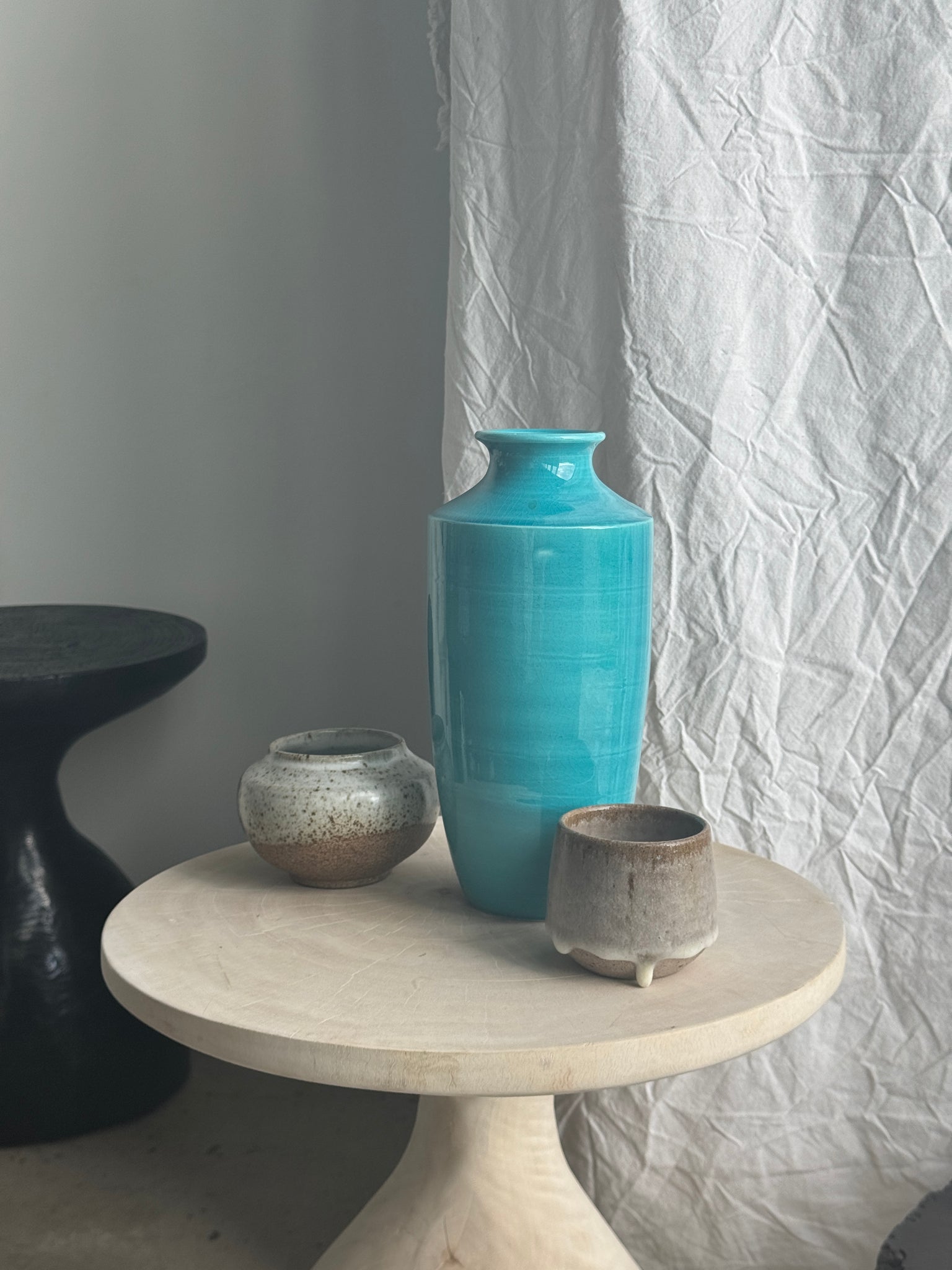 Vase bleu turquoise H25,5