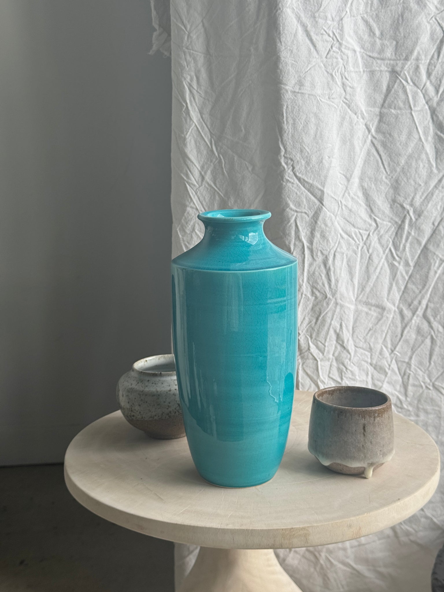 Vase bleu turquoise H25,5