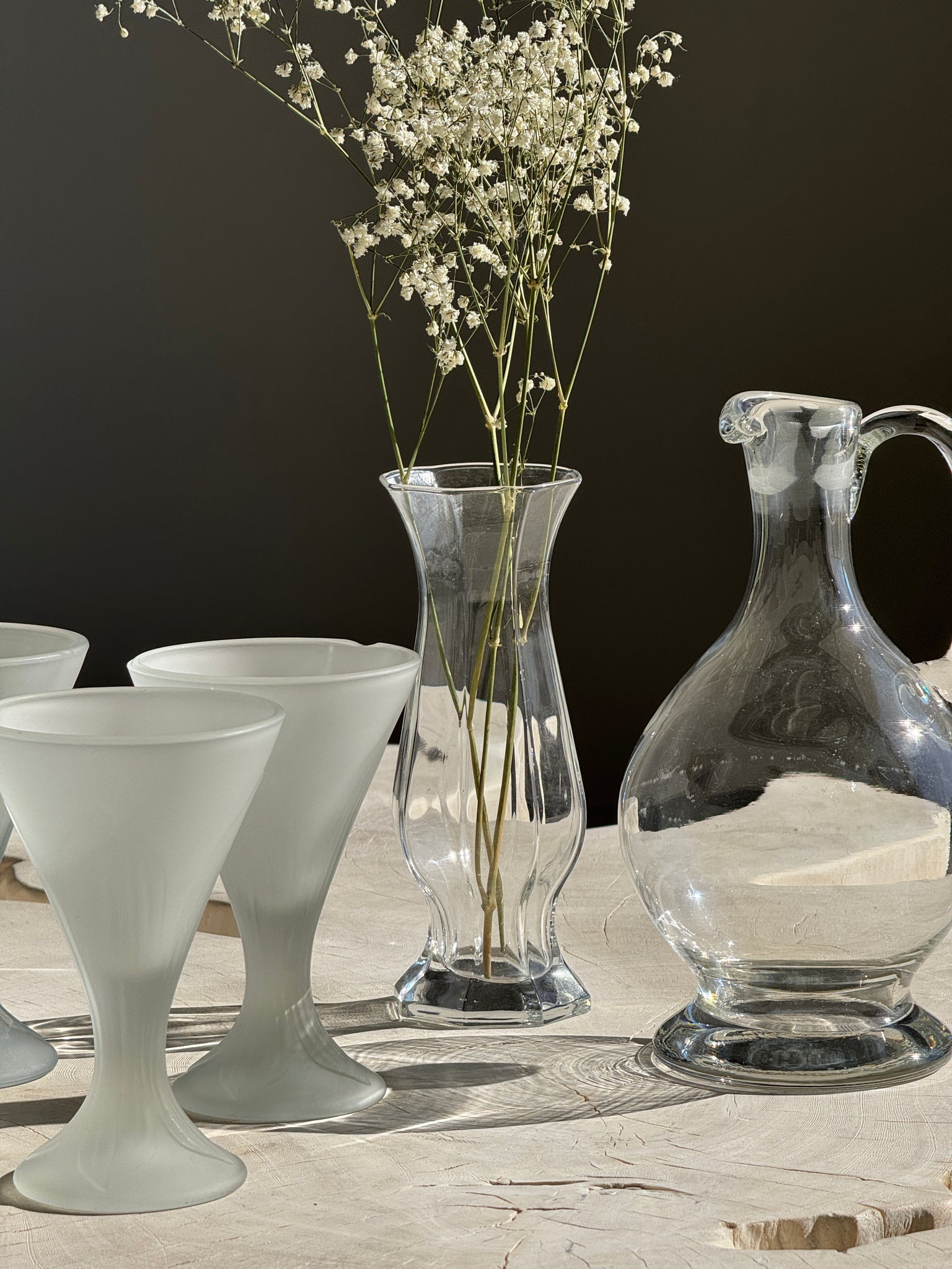 12 coupes à glace vintage en verre mat