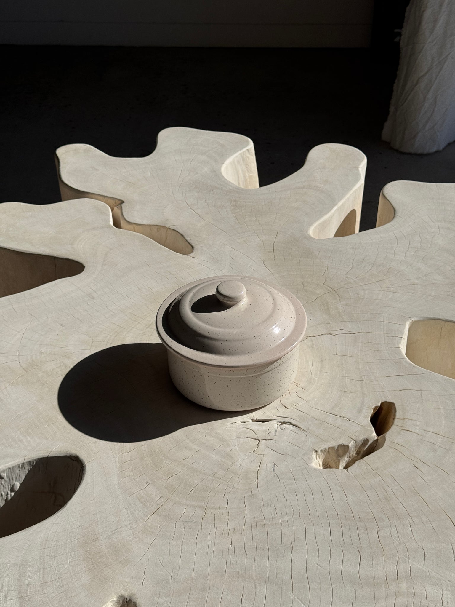 Cocotte blanche mouchetée Digoin France D19