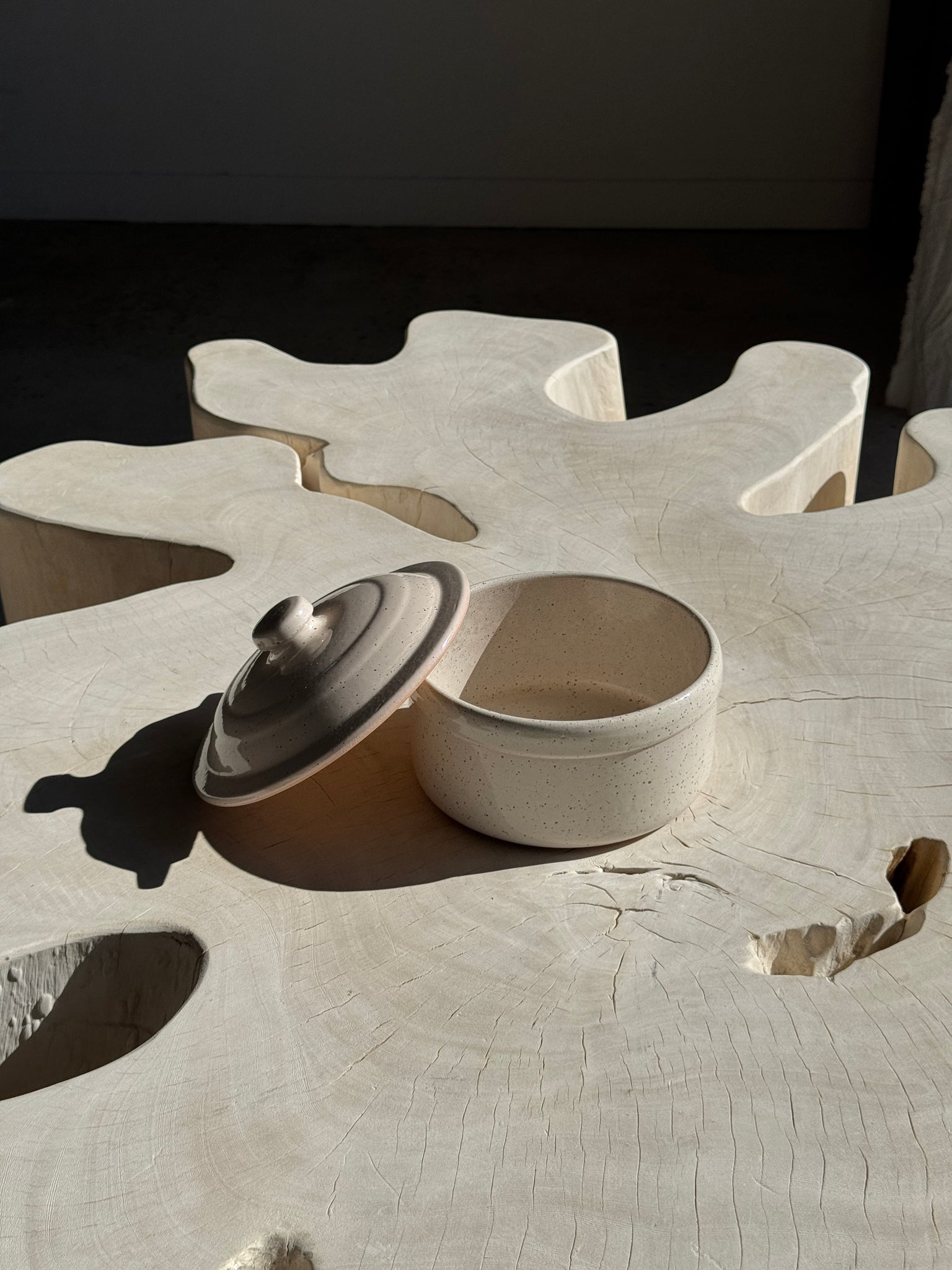 Cocotte blanche mouchetée Digoin France D19