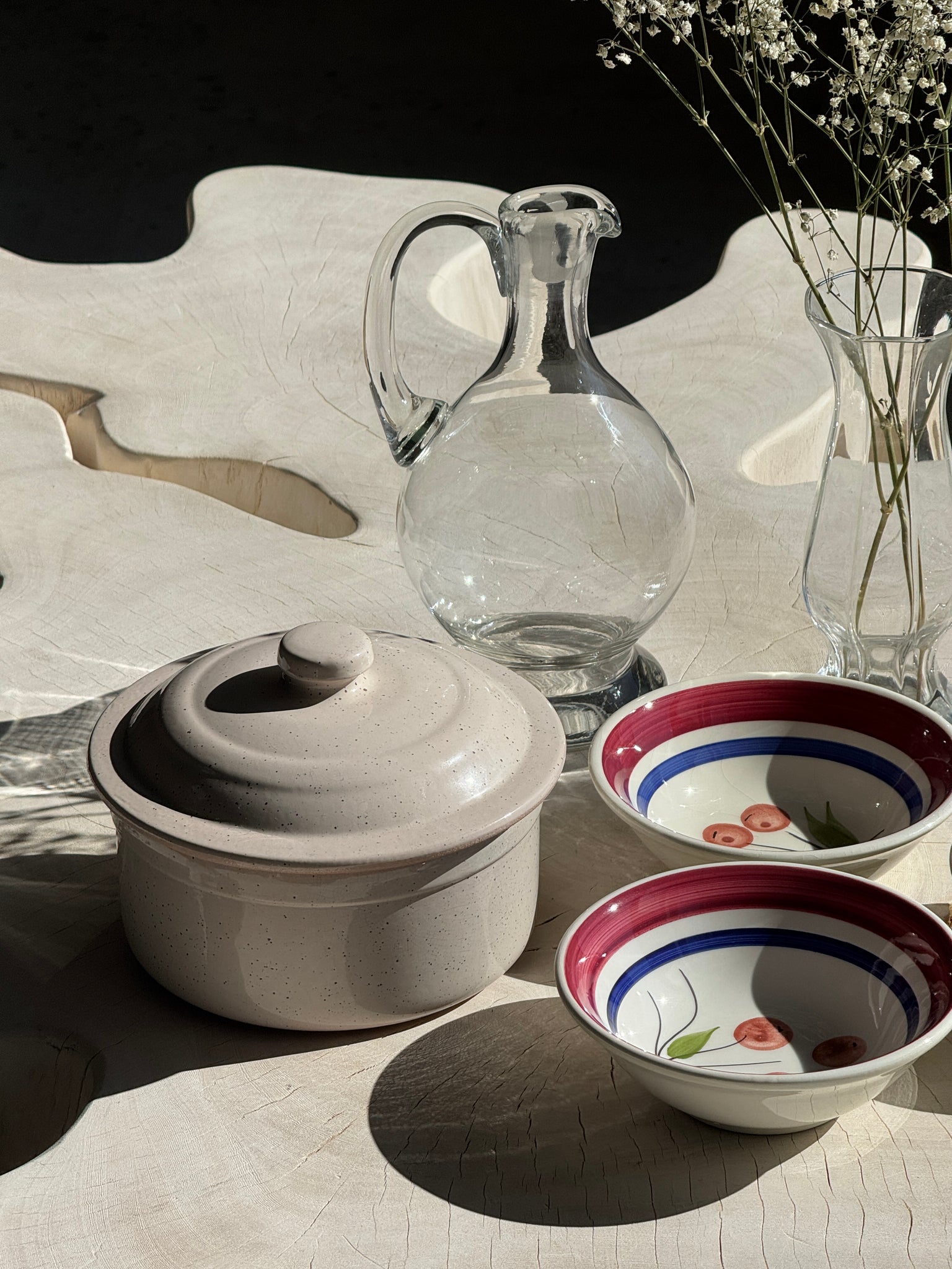 Cocotte blanche mouchetée Digoin France D19