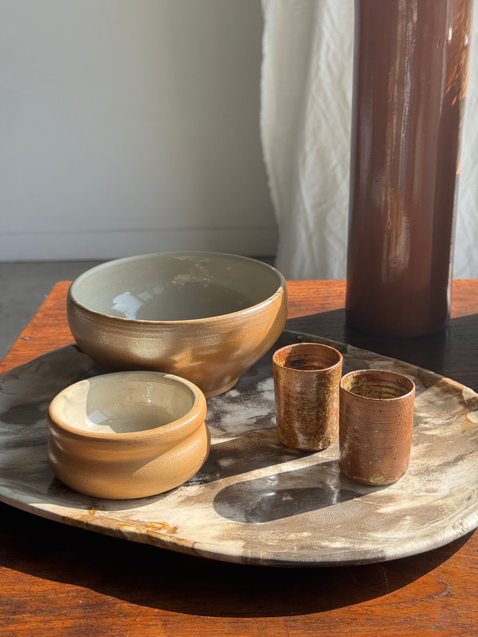 Duo de petites tasses à expresso en grès H5,5