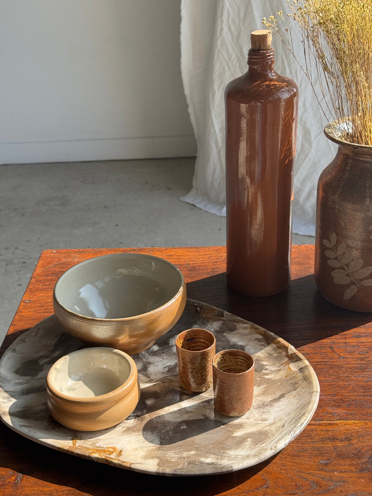 Duo de petites tasses à expresso en grès H5,5