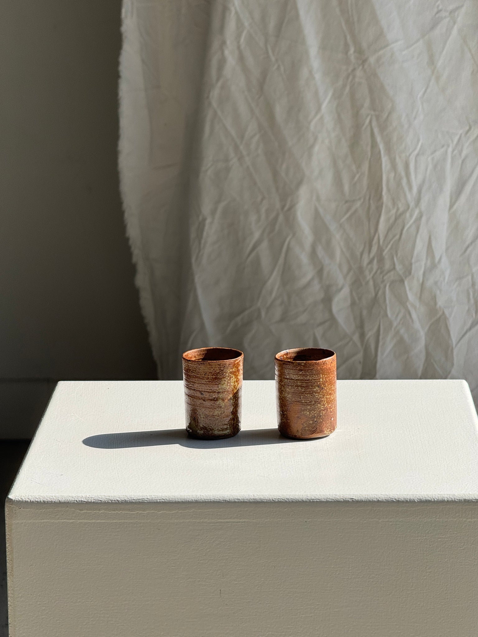 Duo de petites tasses à expresso en grès H5,5