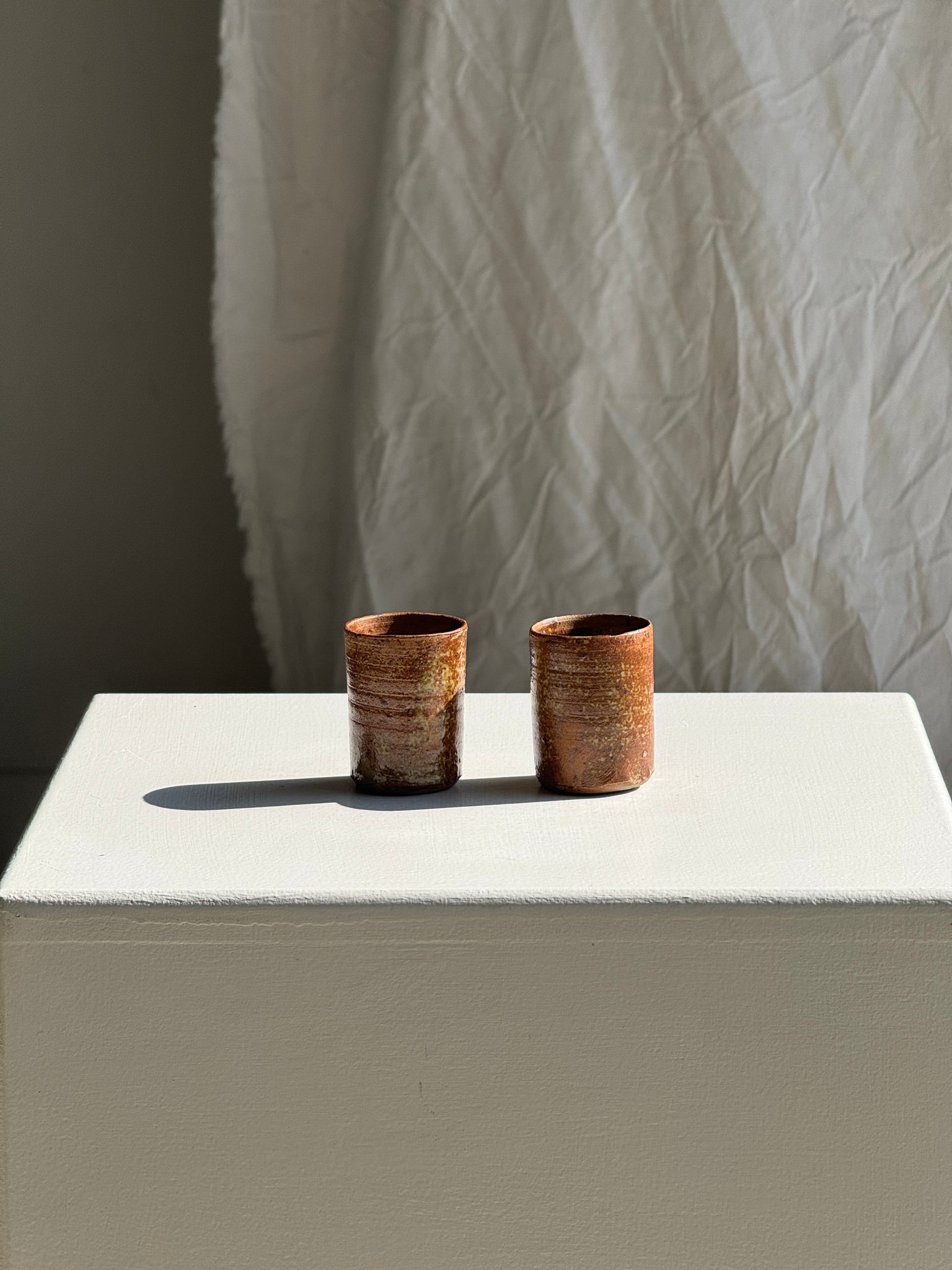 Duo de petites tasses à expresso en grès H5,5