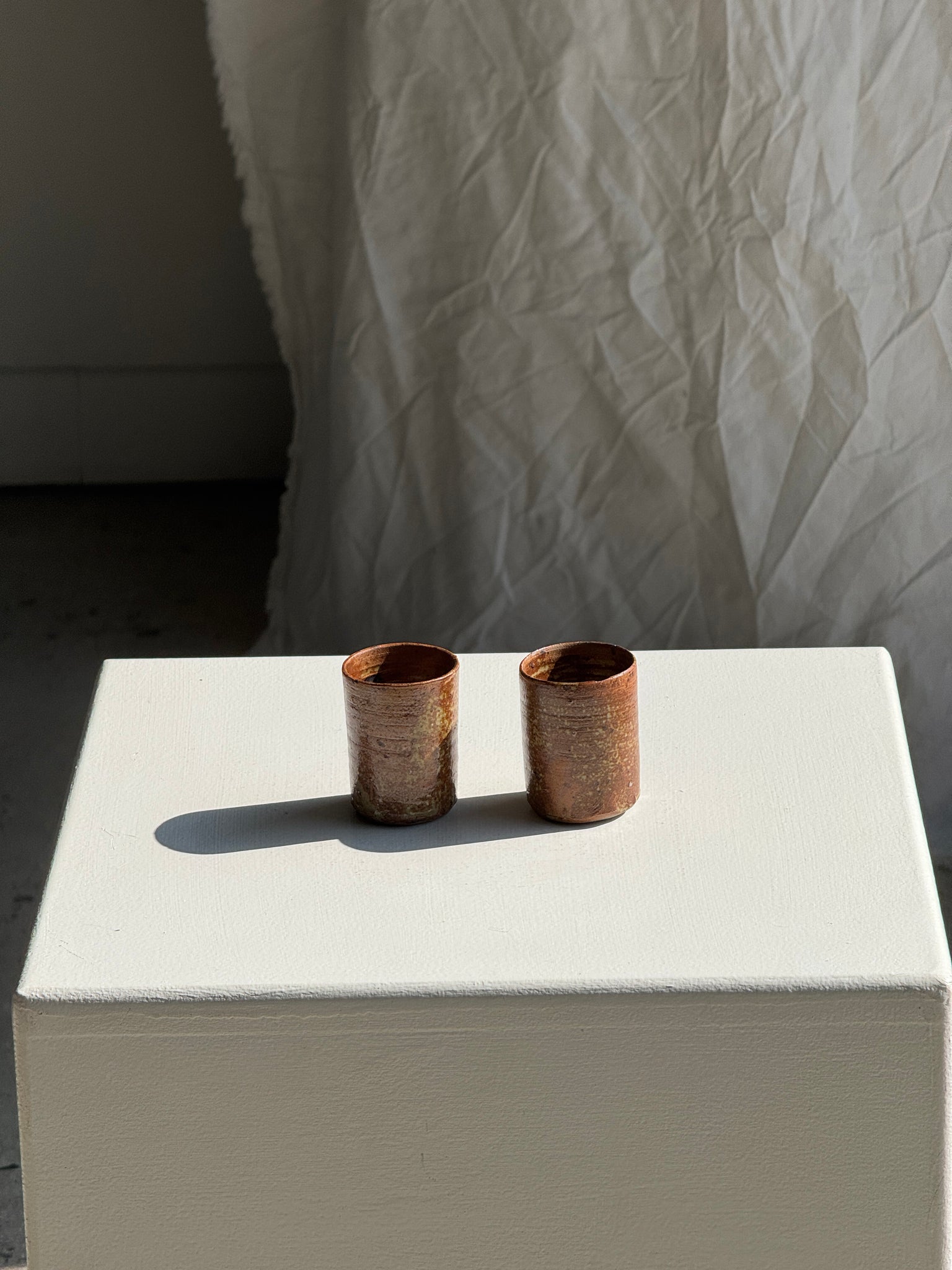 Duo de petites tasses à expresso en grès H5,5