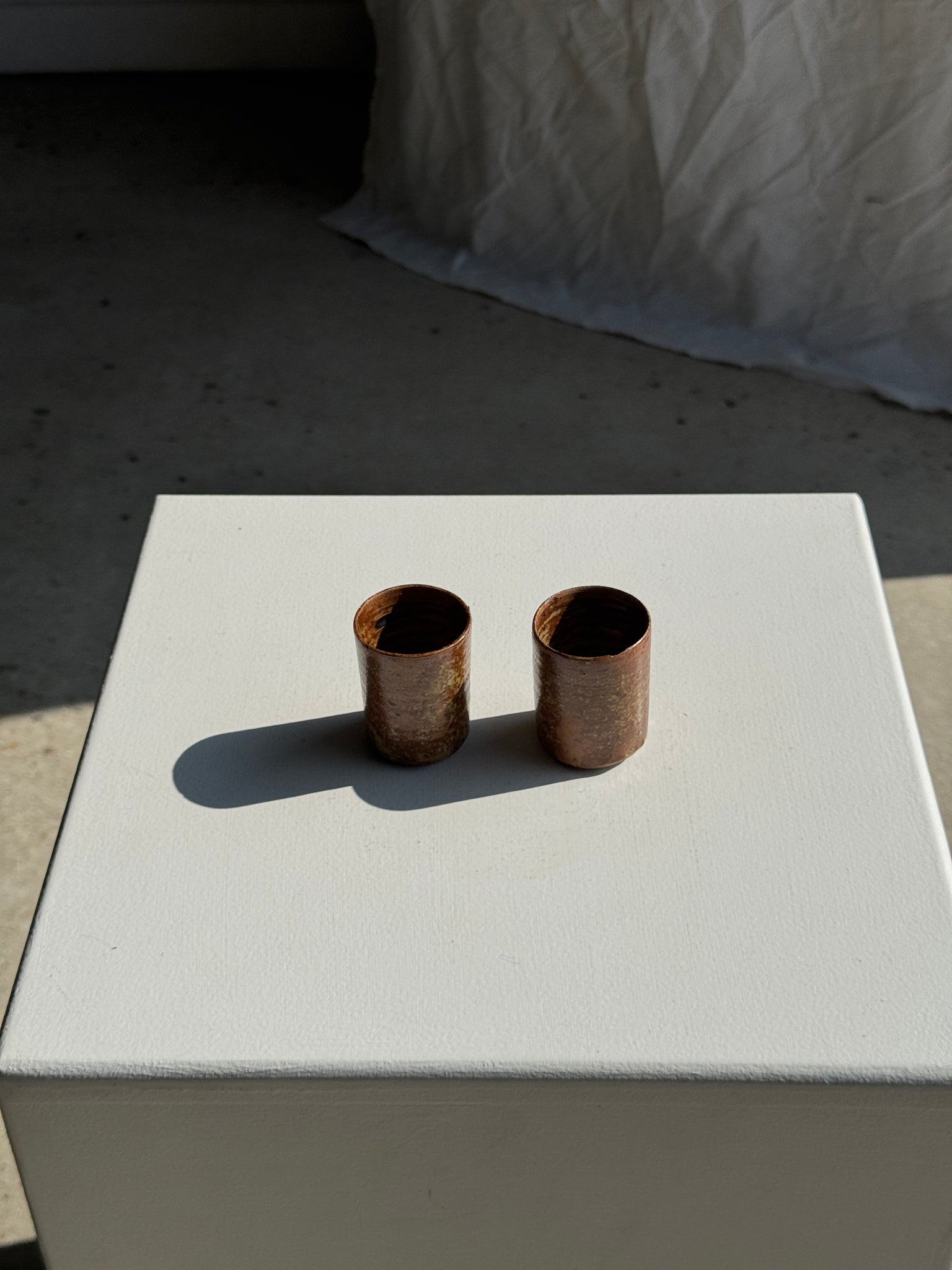 Duo de petites tasses à expresso en grès H5,5