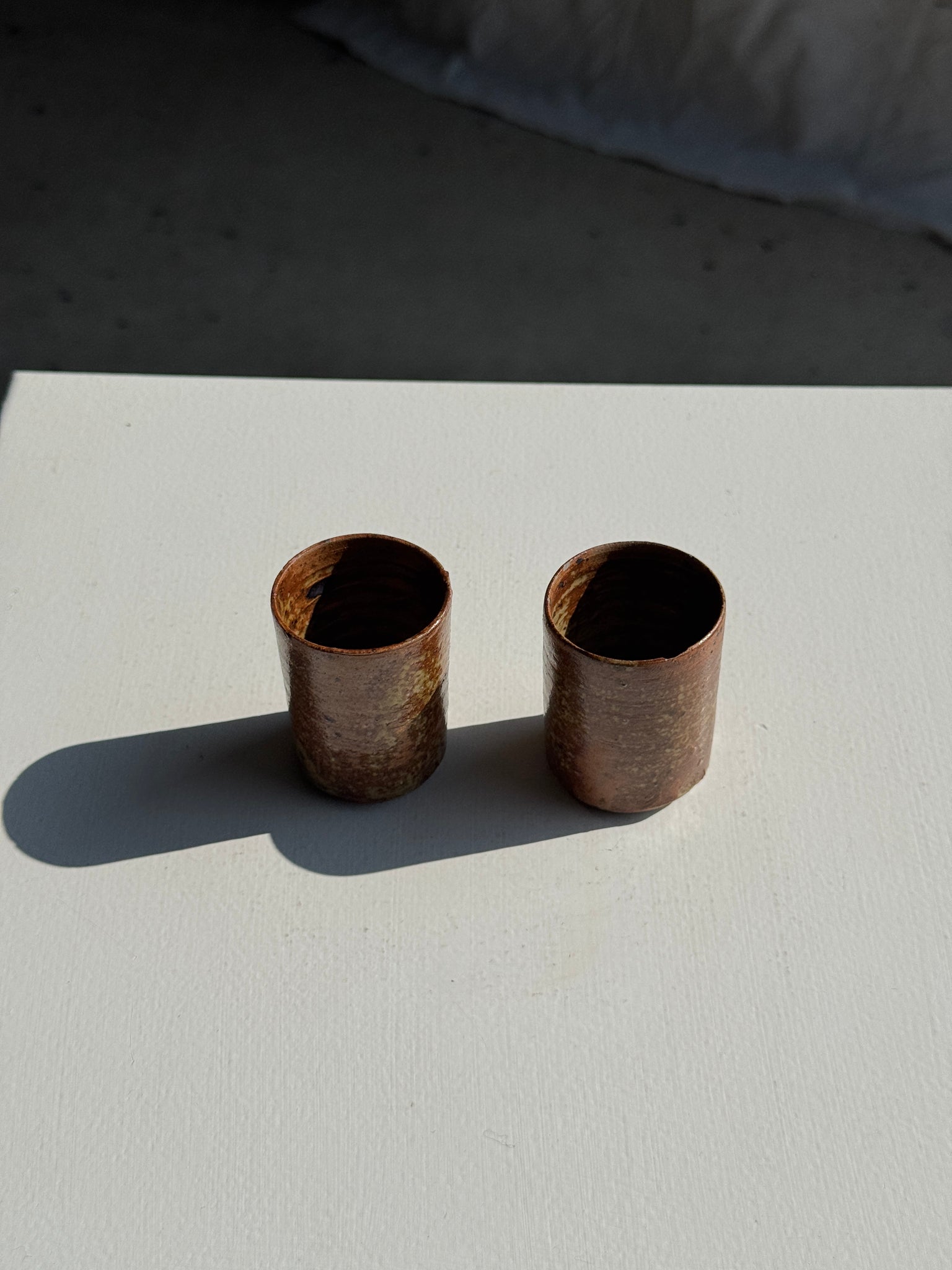 Duo de petites tasses à expresso en grès H5,5