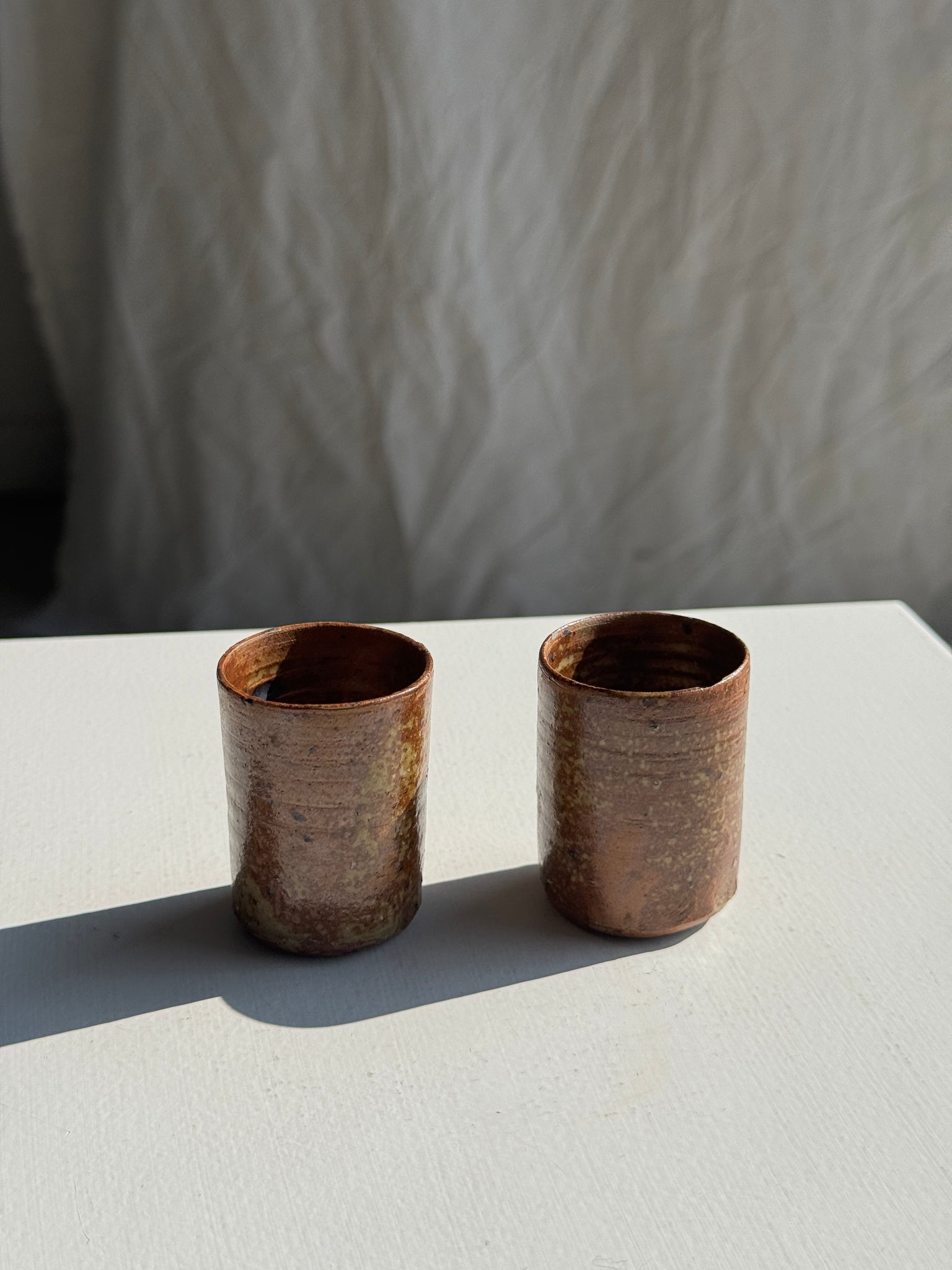 Duo de petites tasses à expresso en grès H5,5