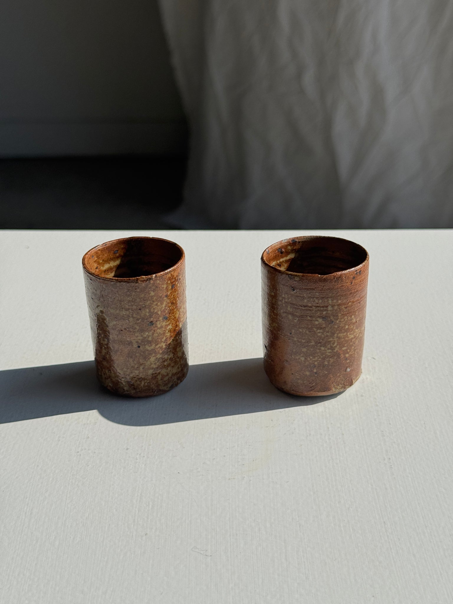 Duo de petites tasses à expresso en grès H5,5