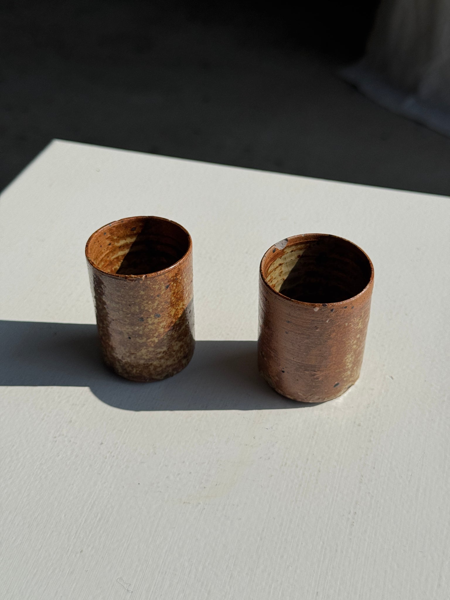 Duo de petites tasses à expresso en grès H5,5