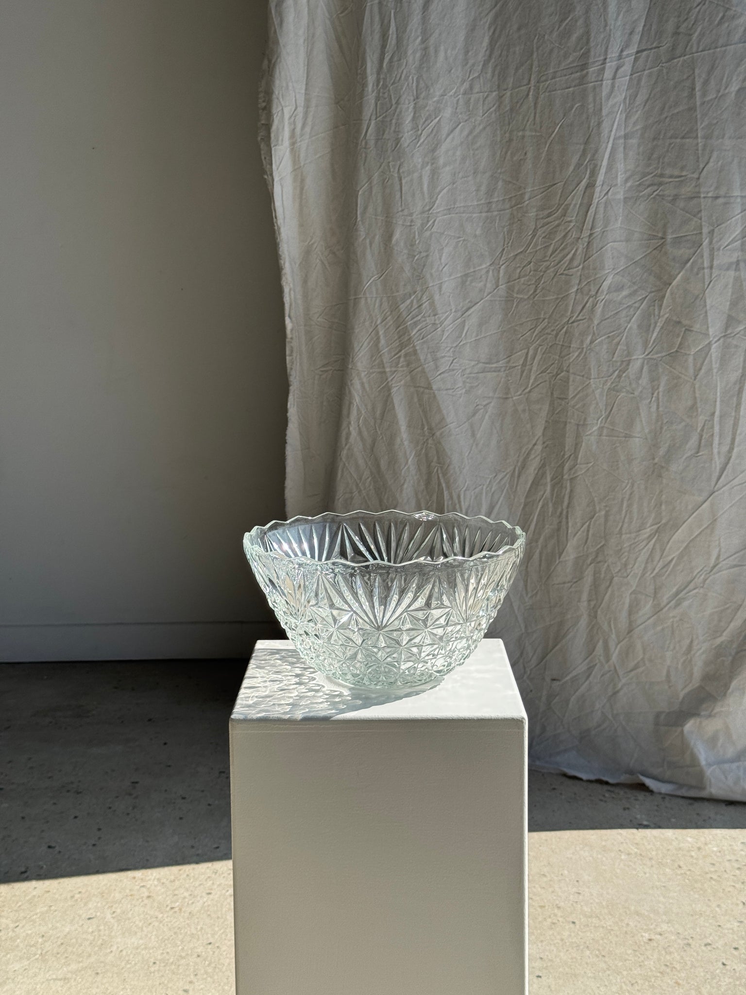 Grand saladier en verre pointes de diamant D30